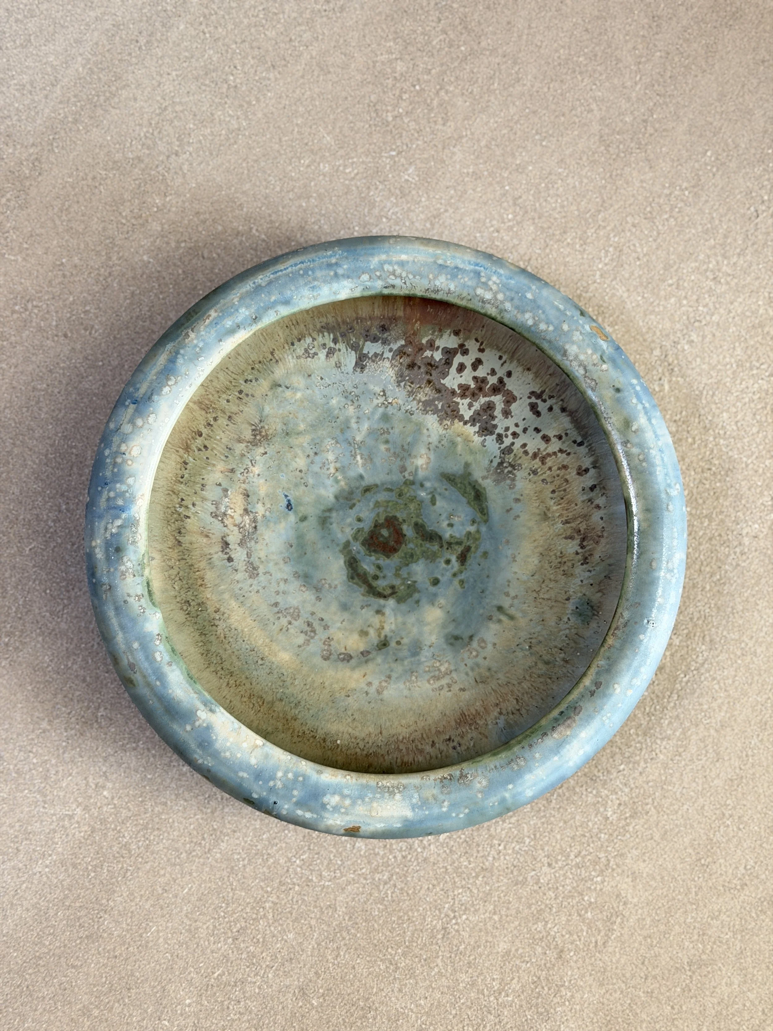 Rare Low Stoneware Bowl by Patrick Nordström of Royal Copenhagen, Denmark 1920s
