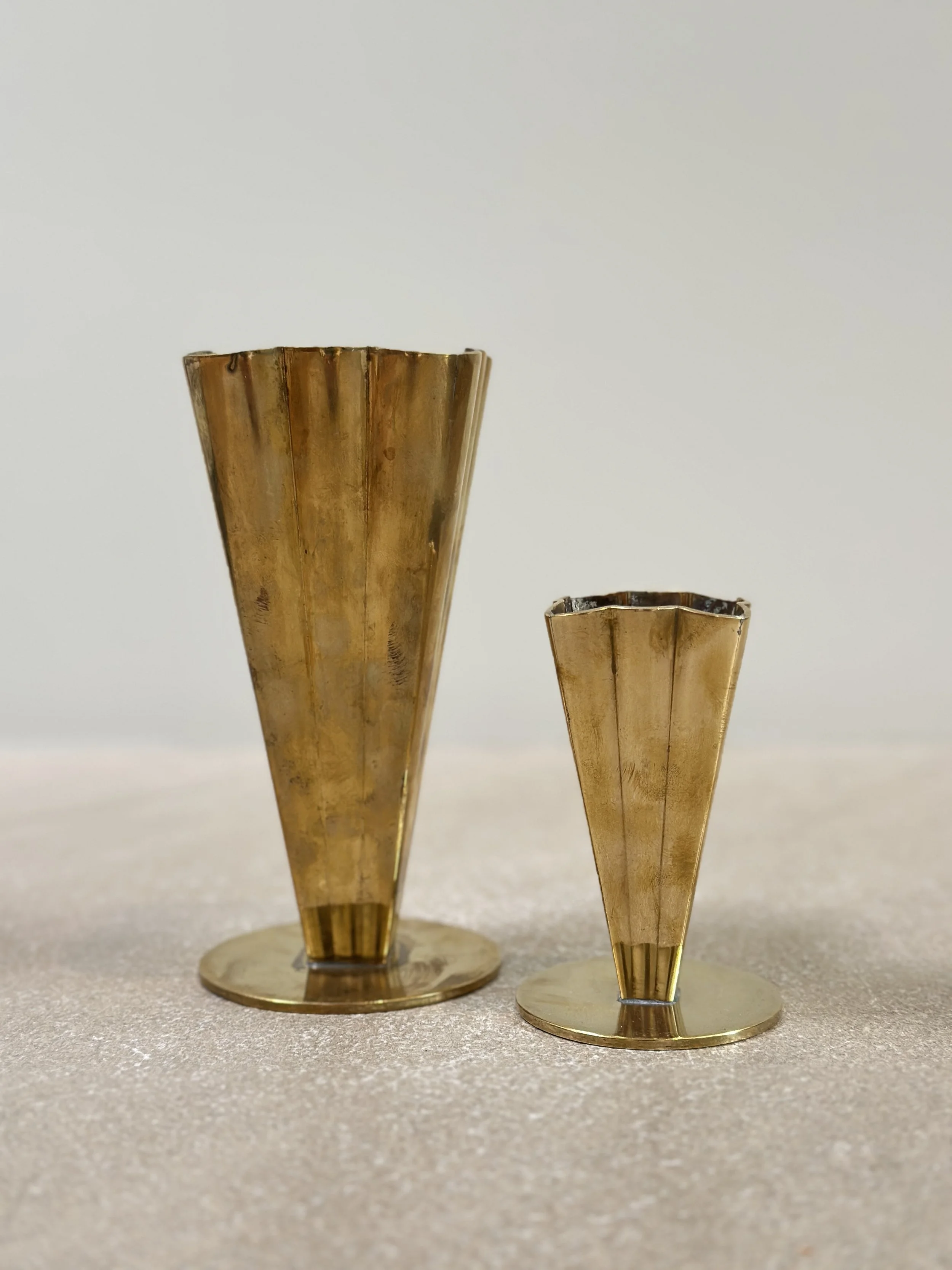 Swedish Brass Vases by Ystad-Metall