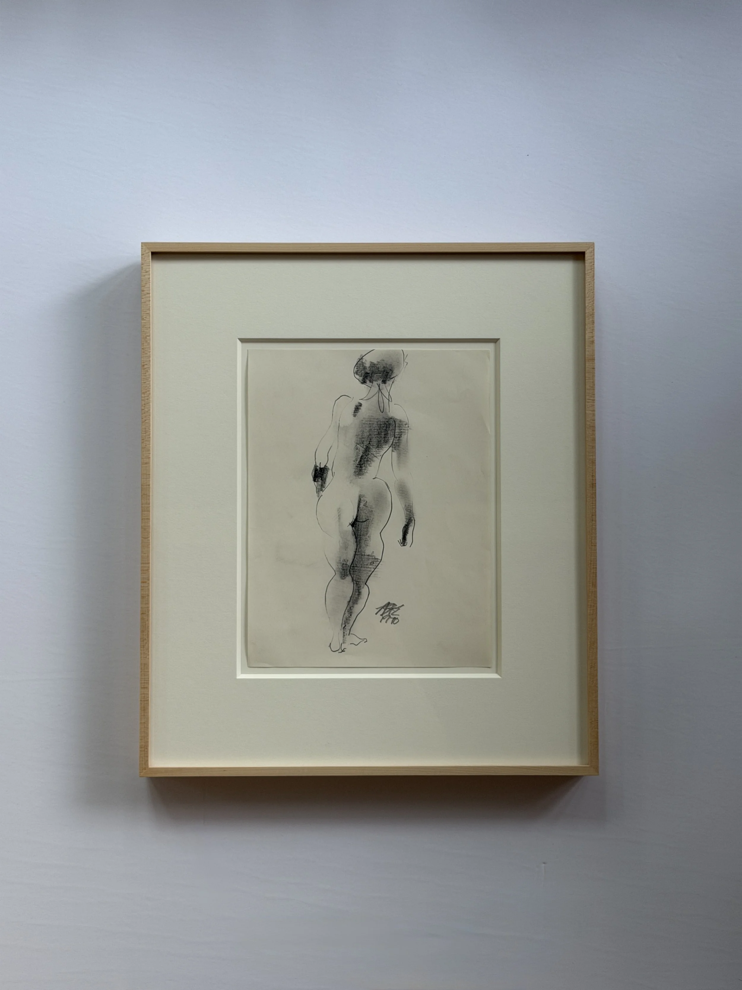 Female Nude in Pencil by Benjamin Abramowitz, 1970