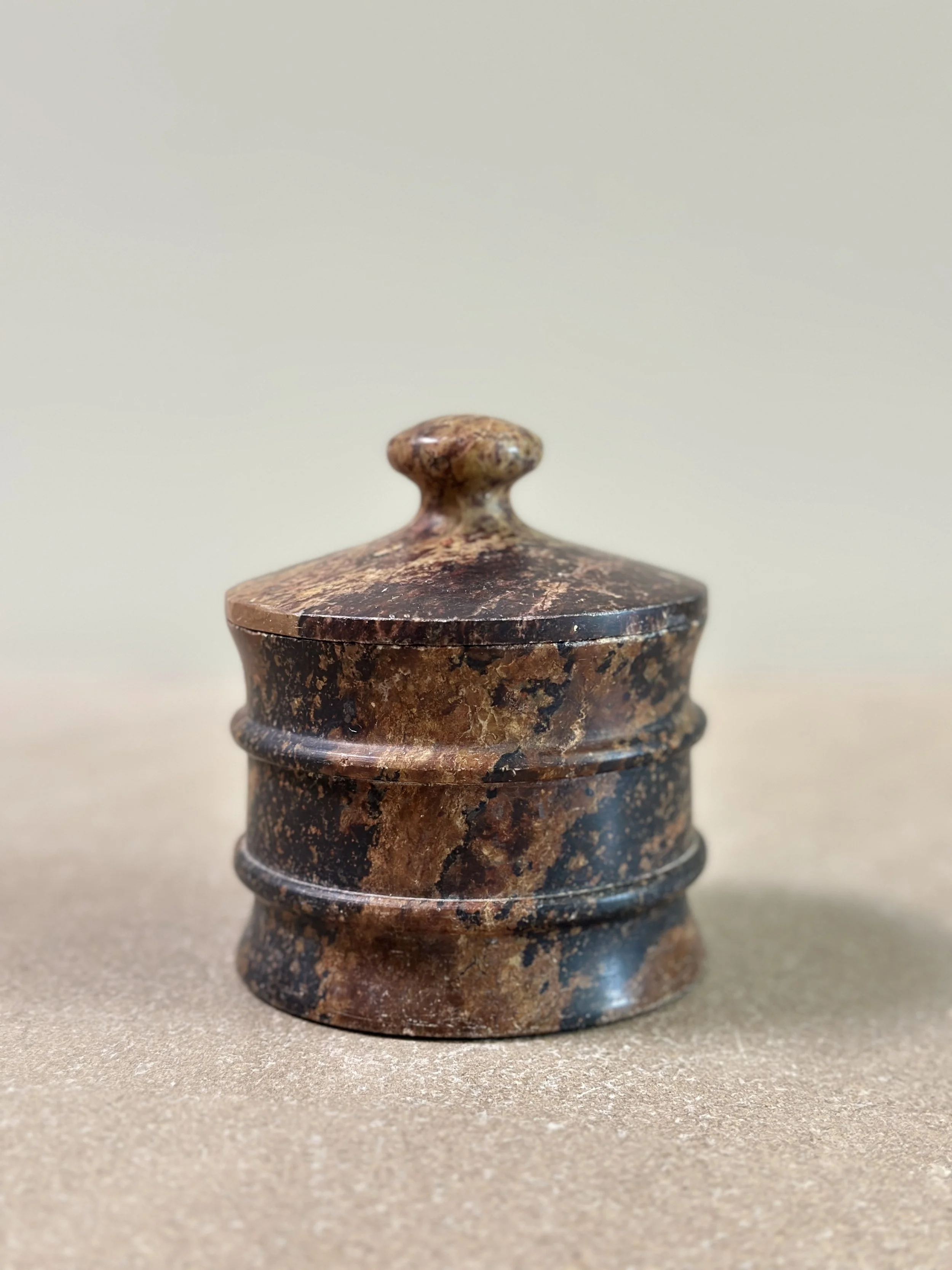 Swedish Marble Box in Black and Brown Oland Stone