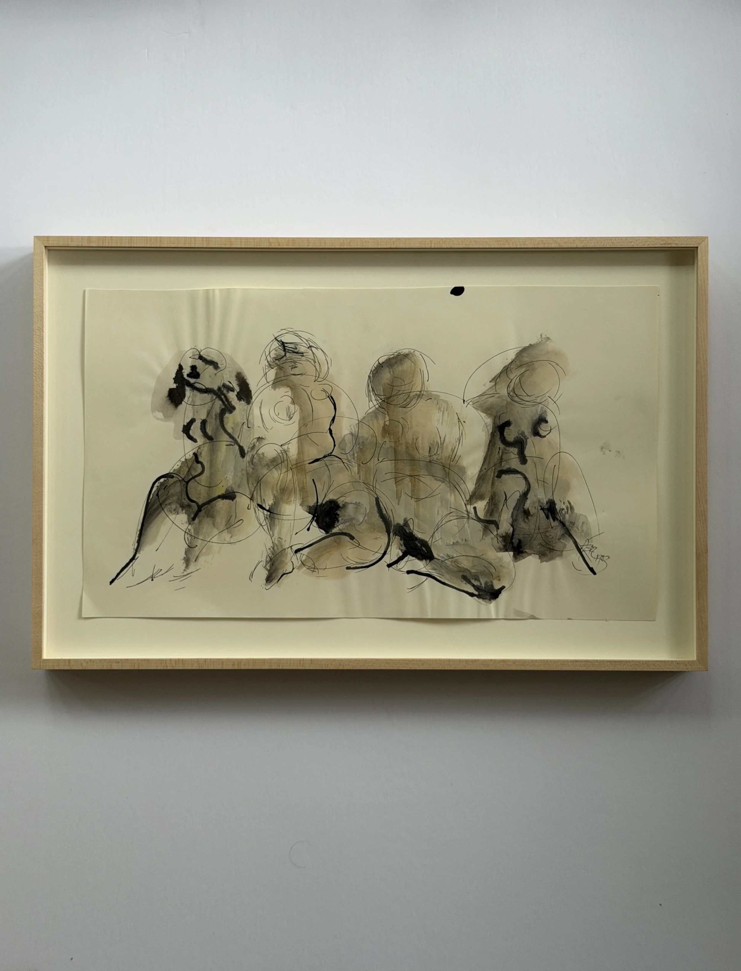 Quartet of Nudes in Pen & Wash by Benjamin Abramowitz, 1953