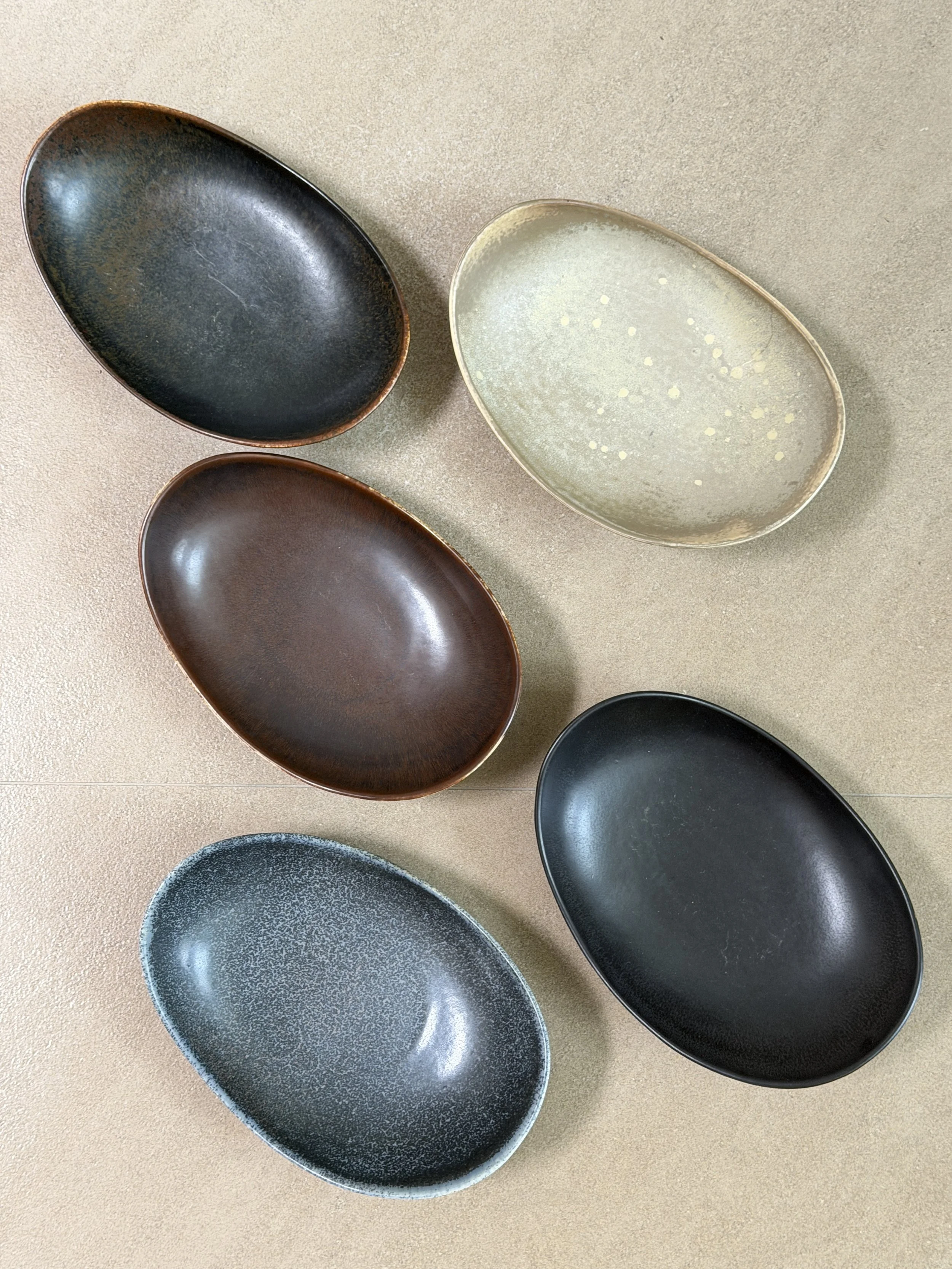 Low and Shallow Bowls by Carl-Harry Stalhane, Sweden 1950s