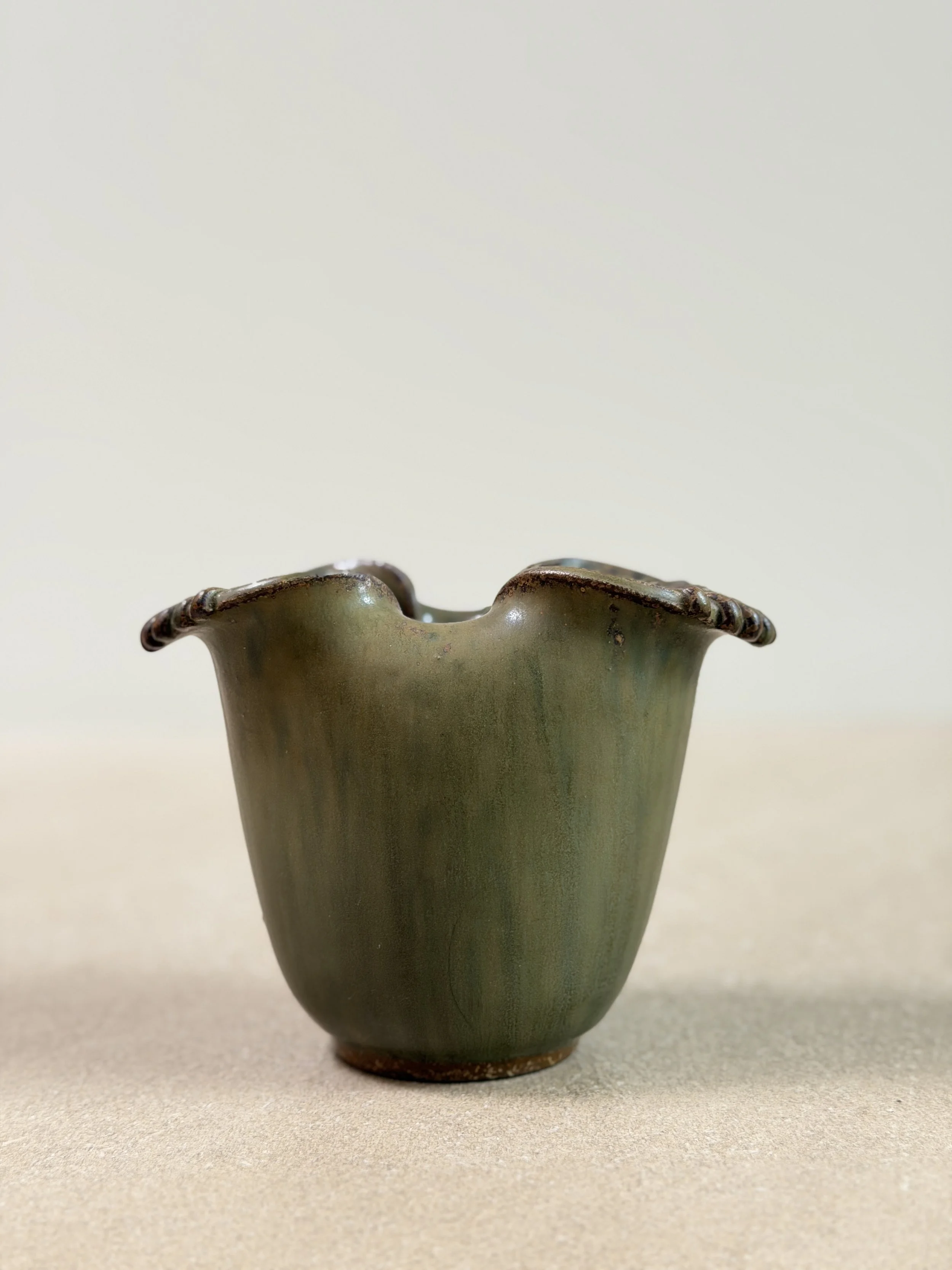 Green Vase by Arne Bang, Denmark 1930s