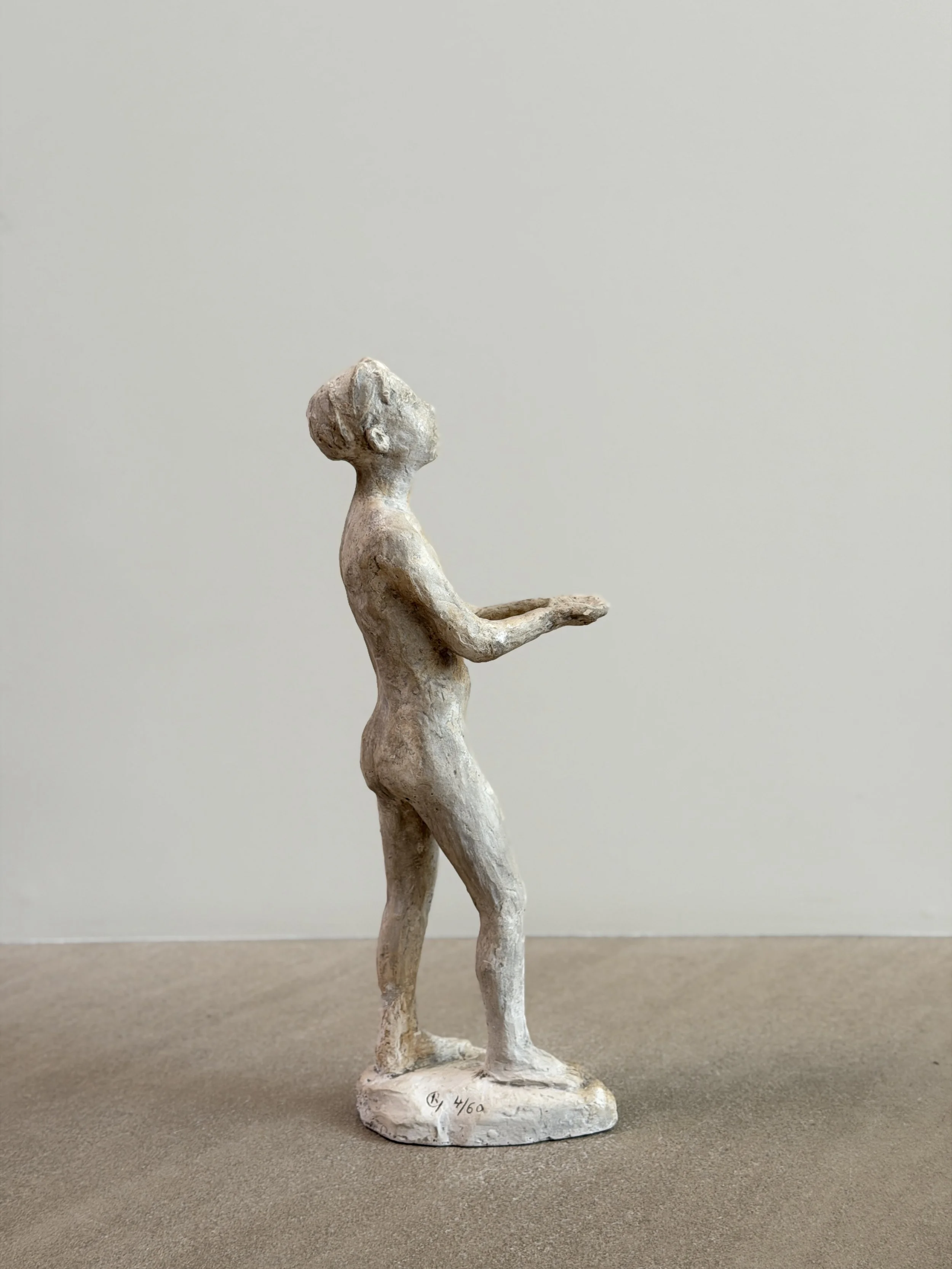 French Plaster Statue c. 1900, Numbered and Signed