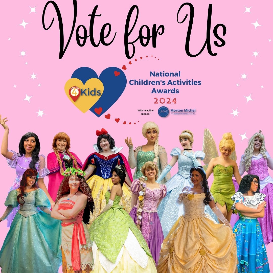 We&rsquo;re so excited to announce that Magical Princess Parties has been nominated for an award for @whatson4kidsuk! Every vote counts and we would really appreciate yours!💫✨⭐️

Here is the link: https://whatson4kids.co.uk/awards/vote
Please scroll
