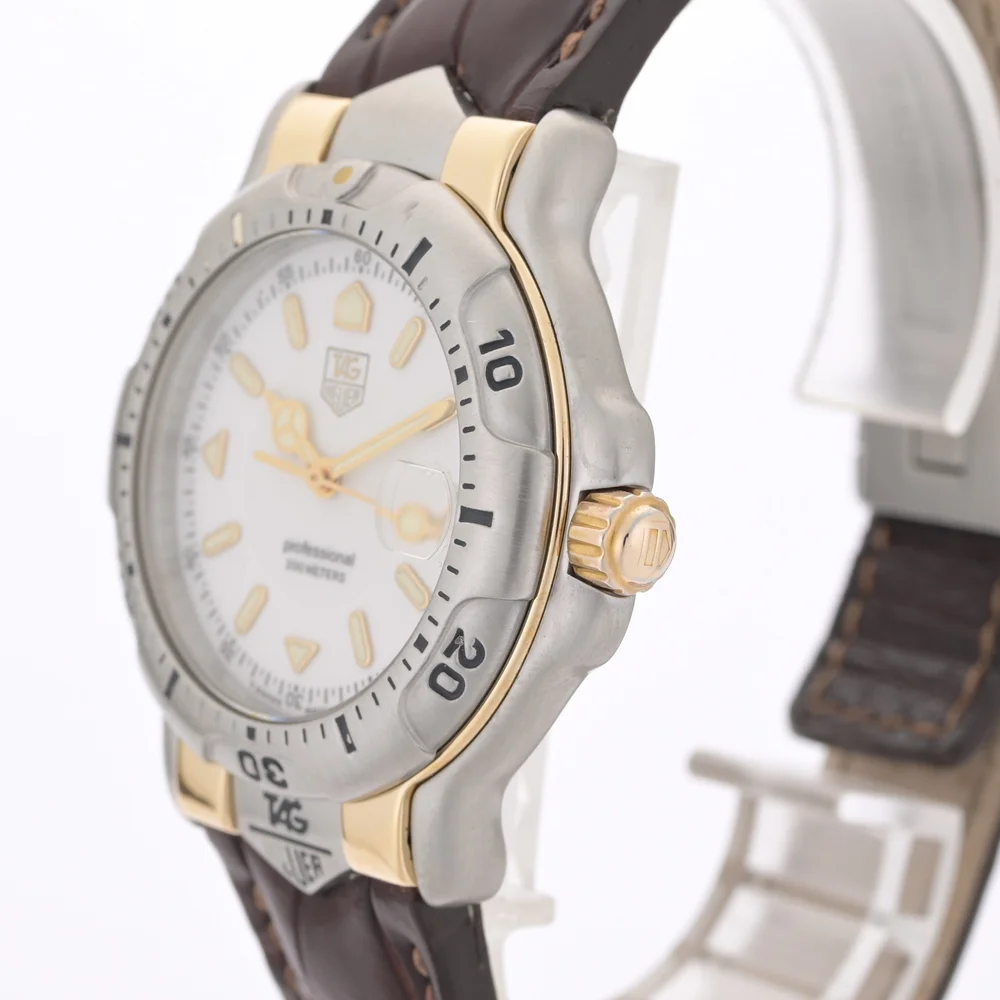 TAG Heuer 6000 WH1151-K1 White Dial 18k & Steel 38mm Men's Watch
