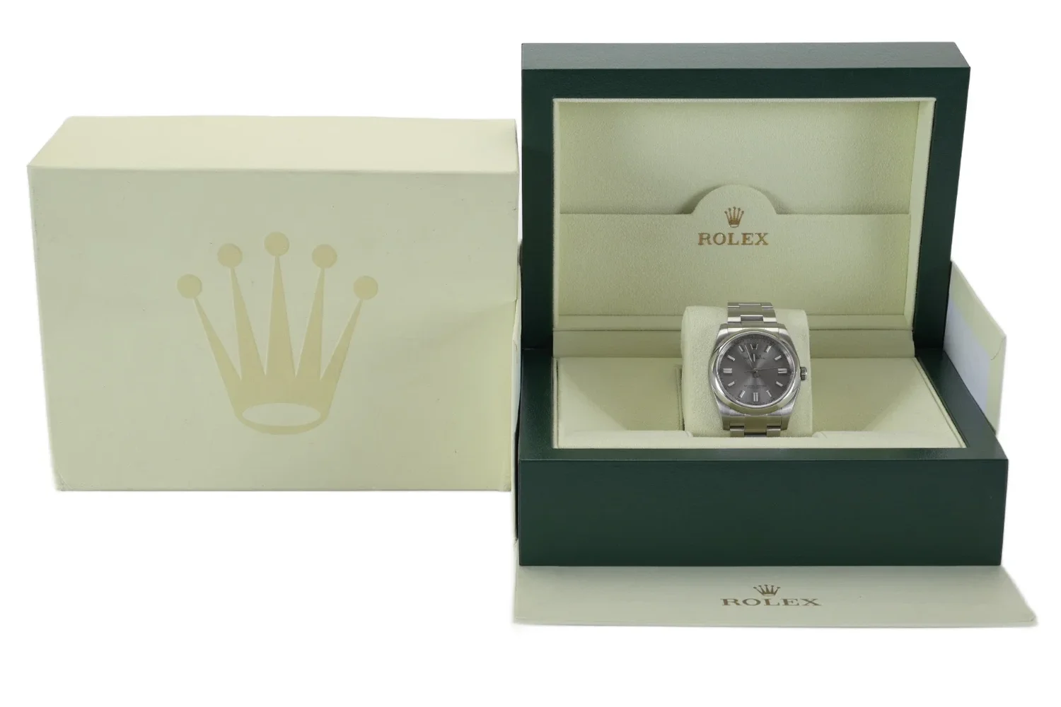 Rolex Oyster Perpetual 116000 Dominos Edition 36mm Silver Auto