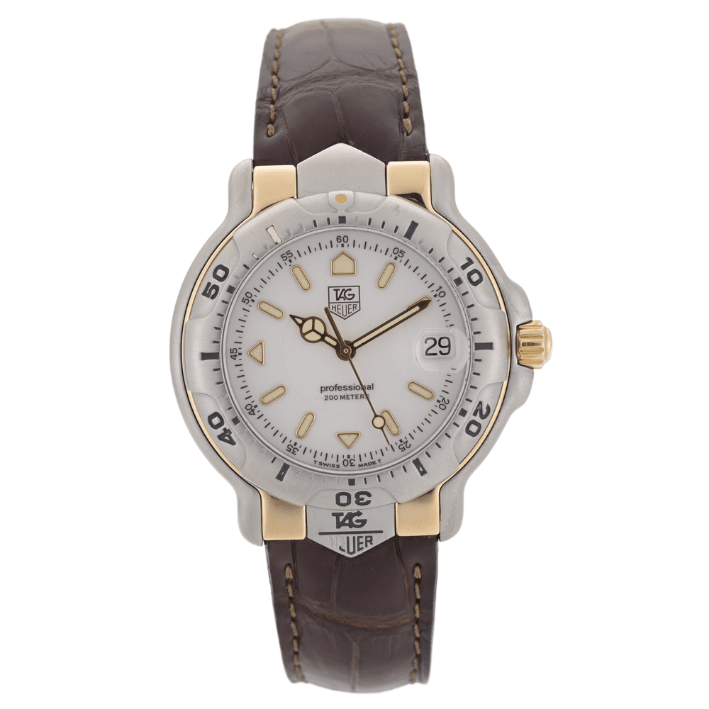 タグホイヤー　professional 200m 6000 WH1151-K1 TAG Heuer 6000 WH1151-K1 White Dial 18k & Steel 38mm Men's Watch