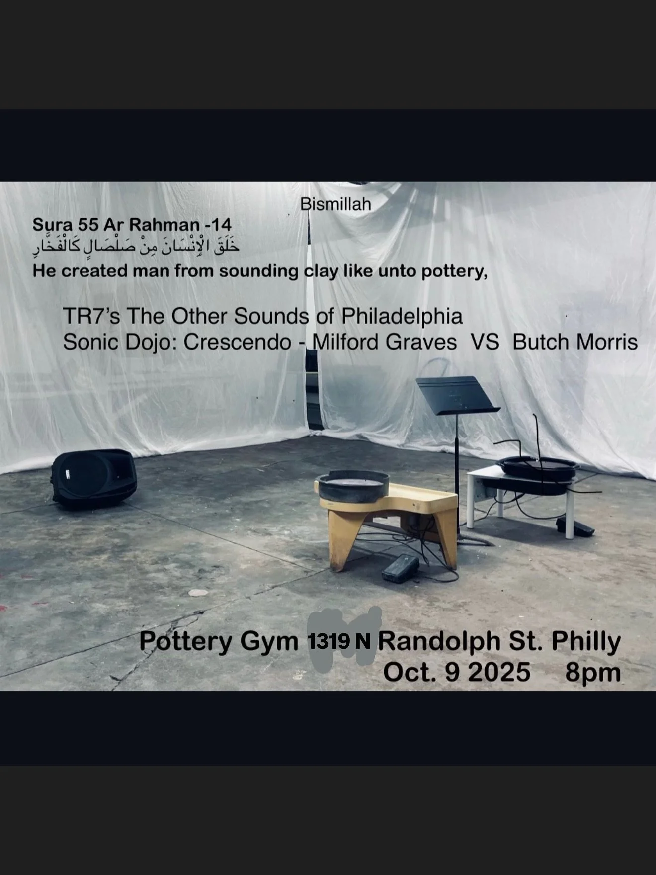 TR7’s The Other Sounds of Philadelphia
2nd Thursday Oct 9th 8pm! 
See y’all tomorrow for a sweet show!
Make pottery at the Jazz Ensemble!
Public event, sliding scale