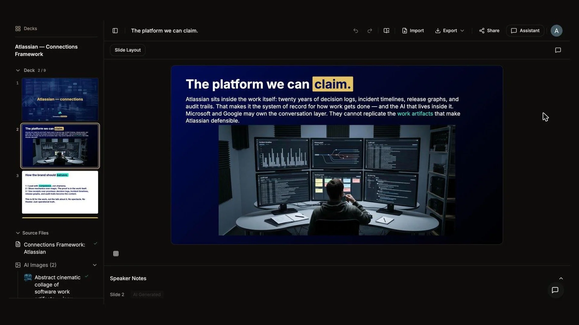 Slide Hustle: turns strategy documents into presentation decks