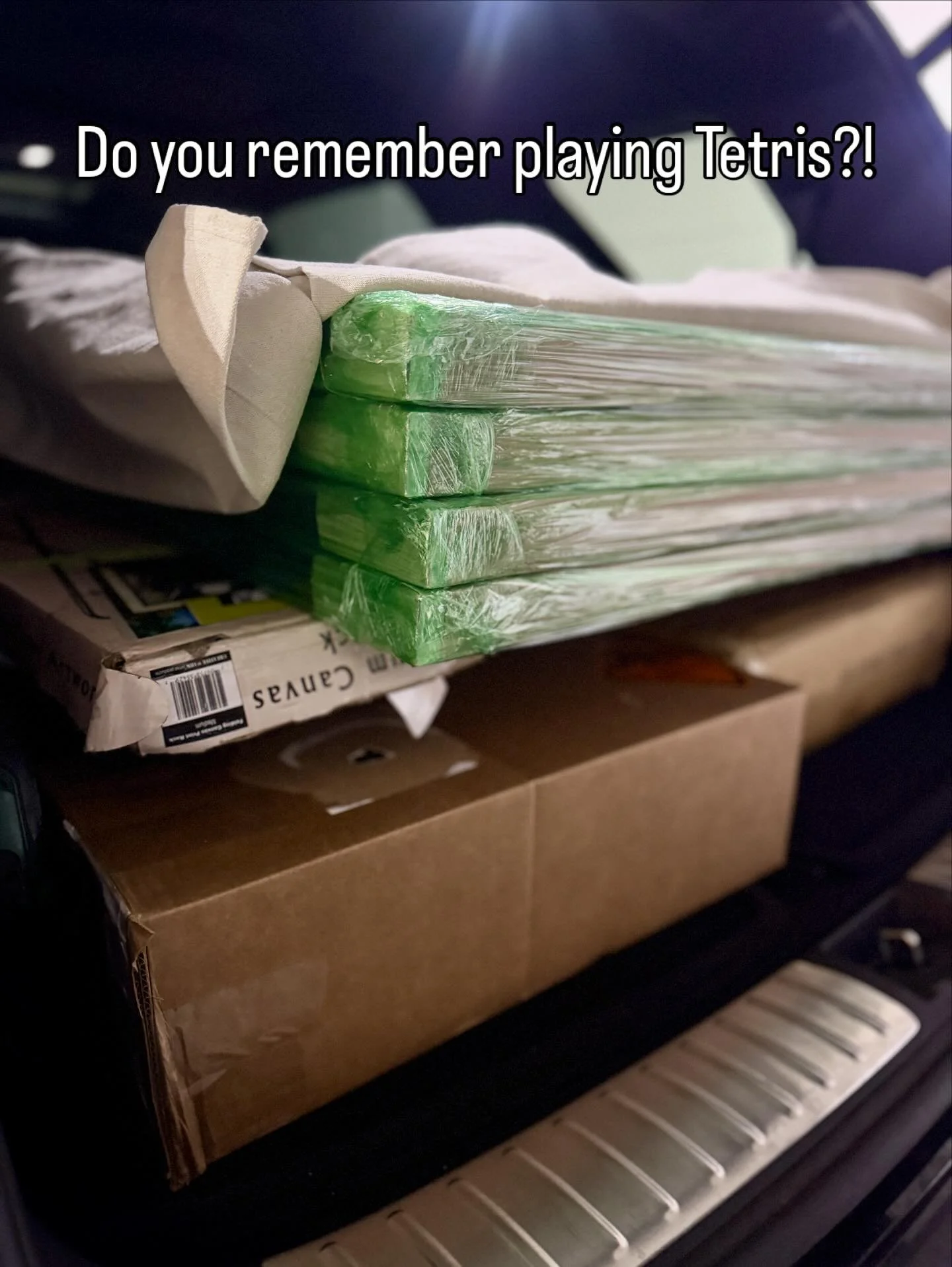 Tetris: Artist Edition
Loading the car for The Other Art Fair Chicago feels a bit like playing a giant game of Tetris—every canvas, box, and bin has to fit just so. It’s equal parts puzzle, patience, and hope that nothing shifts on the fi