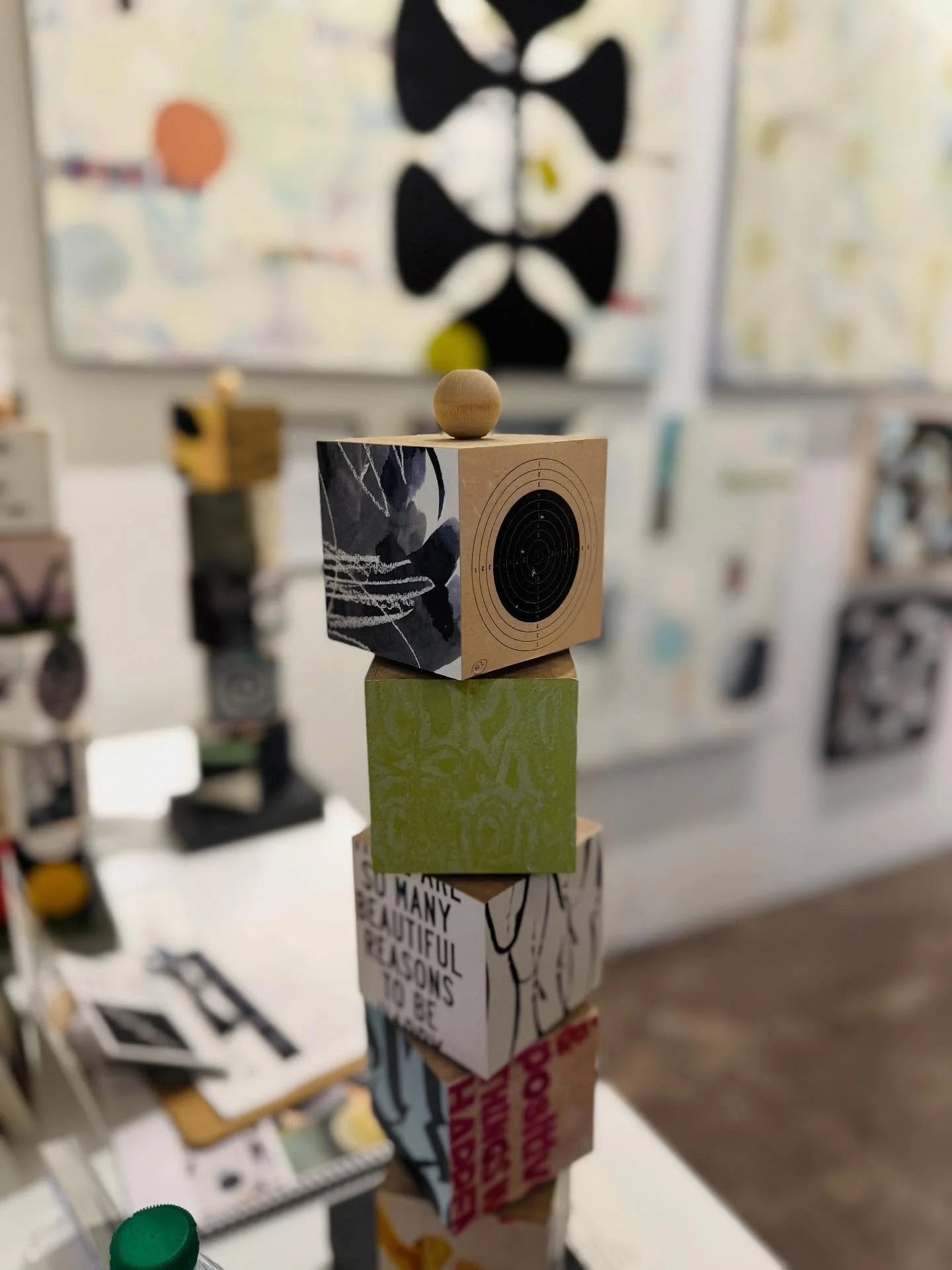 Last day at @theotherartfair Chicago!
Some of my pieces have found new homes this weekend, and it&rsquo;s the best feeling. I spent the morning filling in those empty spots with new work &mdash; the booth feels refreshed and ready for its final day!
