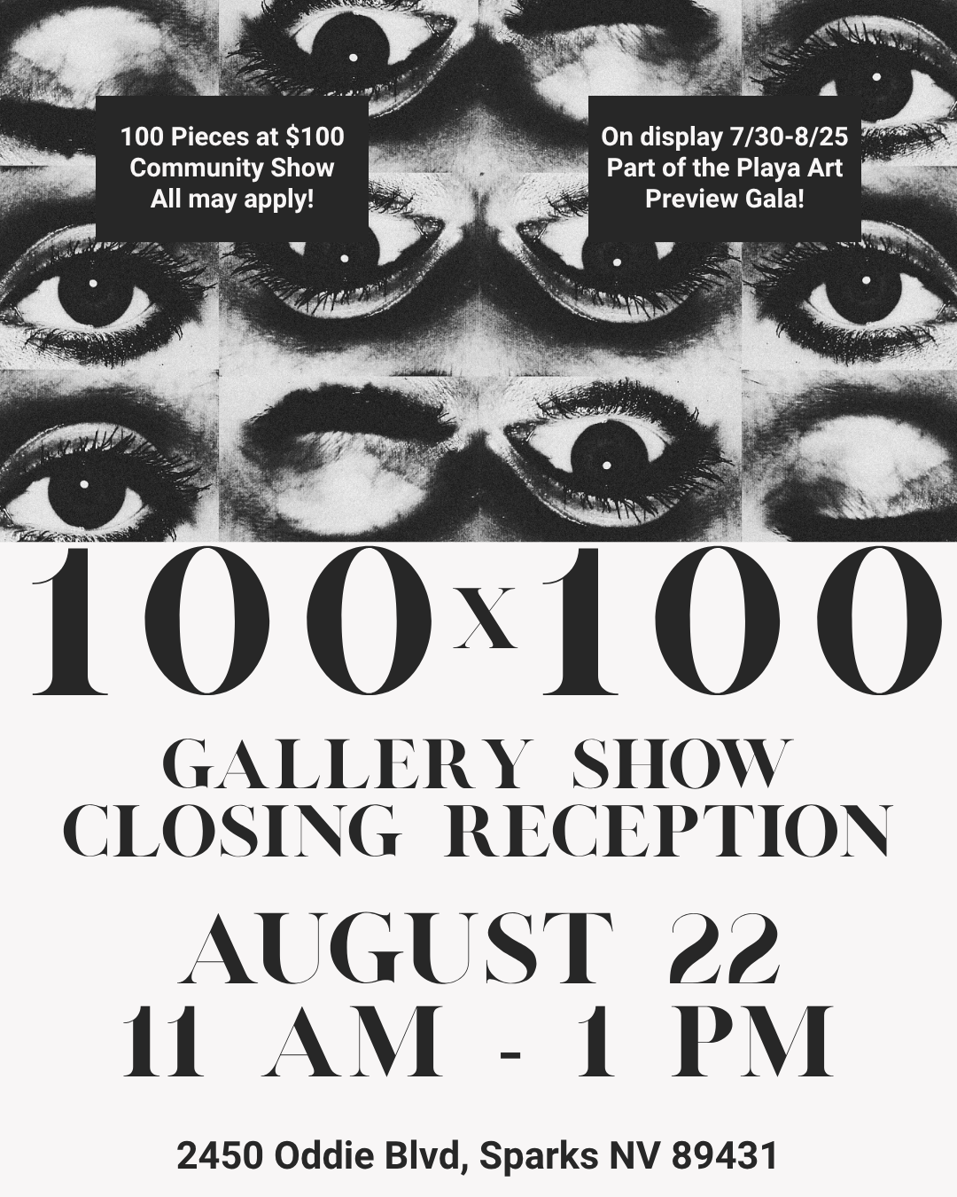 100 x 100 Gallery Closing Reception