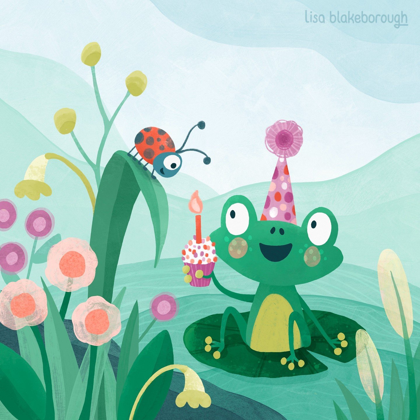 I decided to go with a birthday theme for this one since today's my birthday 😊🌹
This little frog character was also inspired by this week's #MATSprep assignment -- a great warm up for the @makeartthatsells Illustrating Children's Books course start