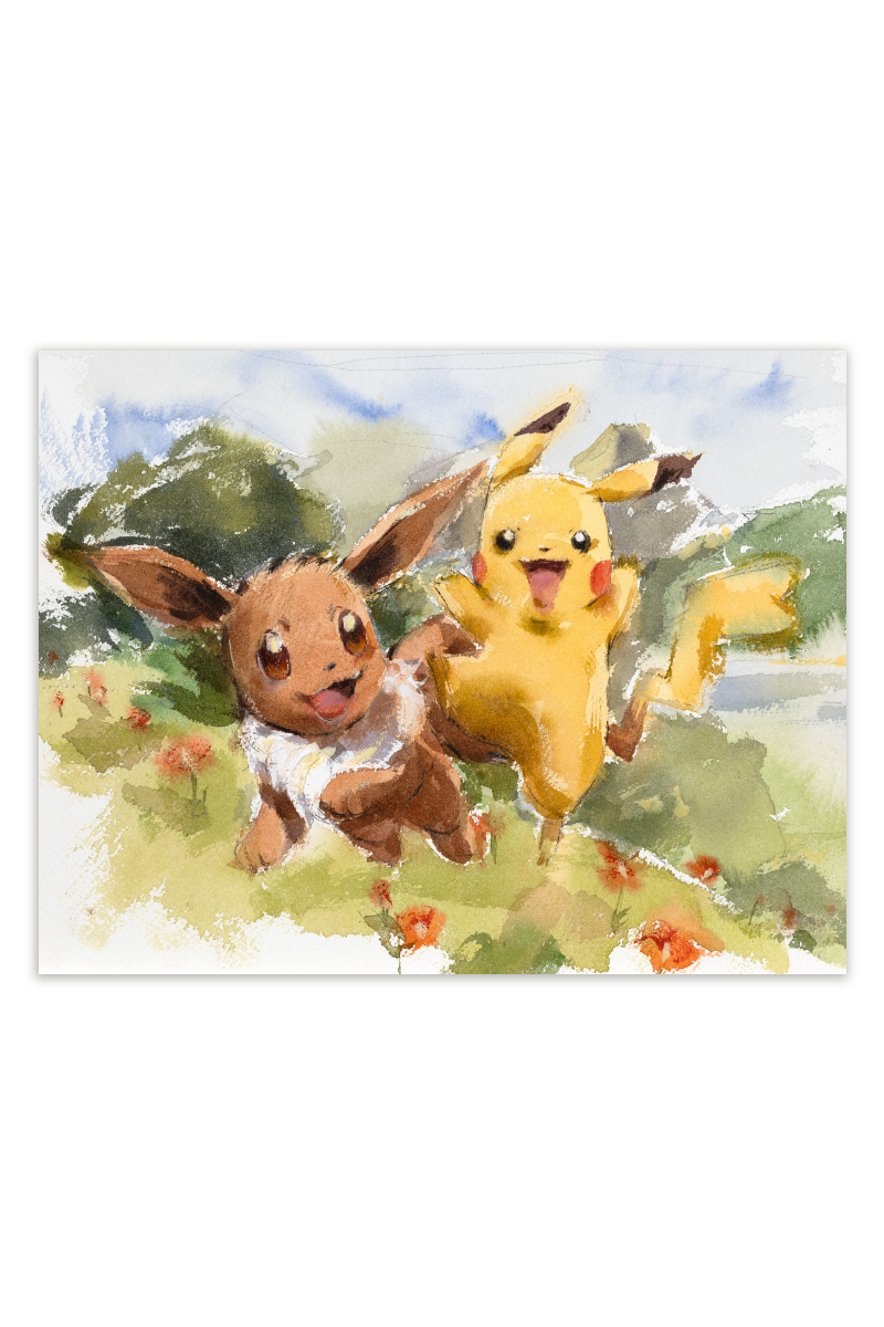 Eevee & Pikachu Art Print