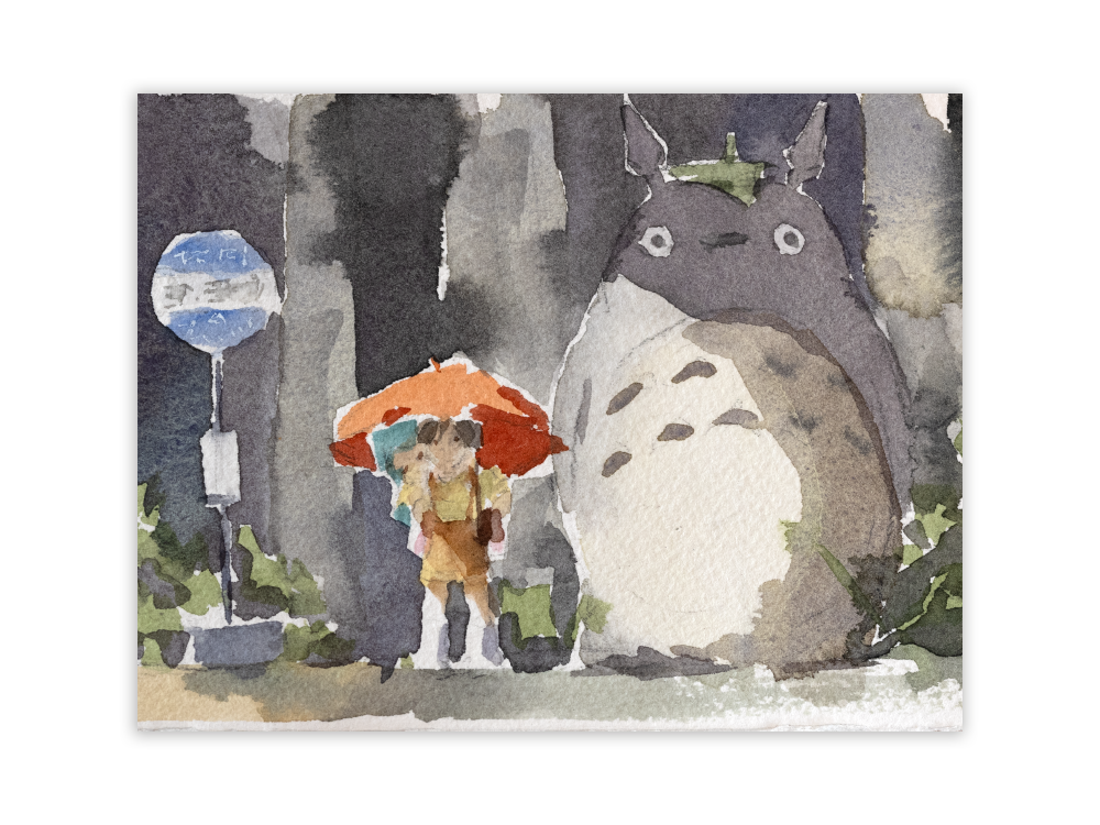 Bus Stop Totoro Art Print