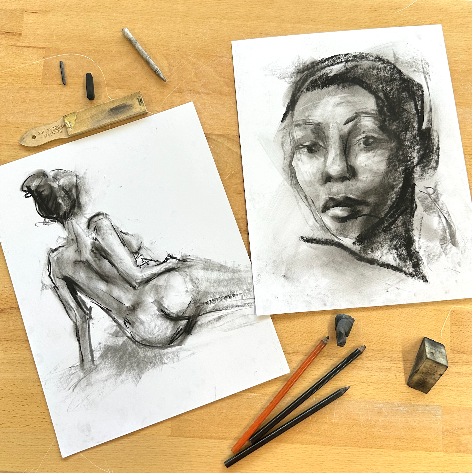Charcoal Portraits and Figures Oct 22nd and 29th