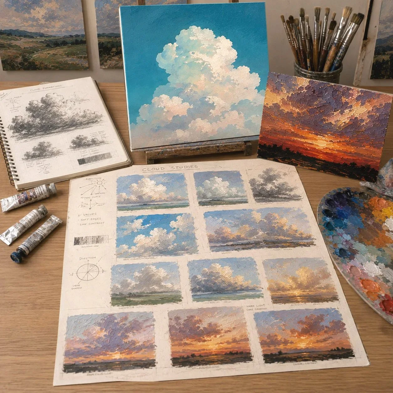 Iconic Clouds Full Day Intensive in Oils Oct 11th