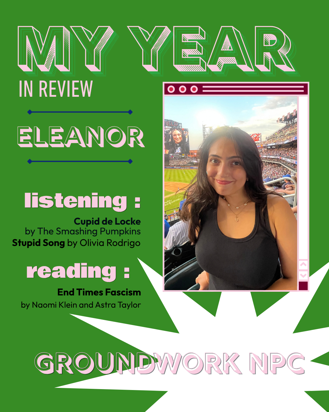 Groundwork NPC Reflections on One Year: Eleanor B.