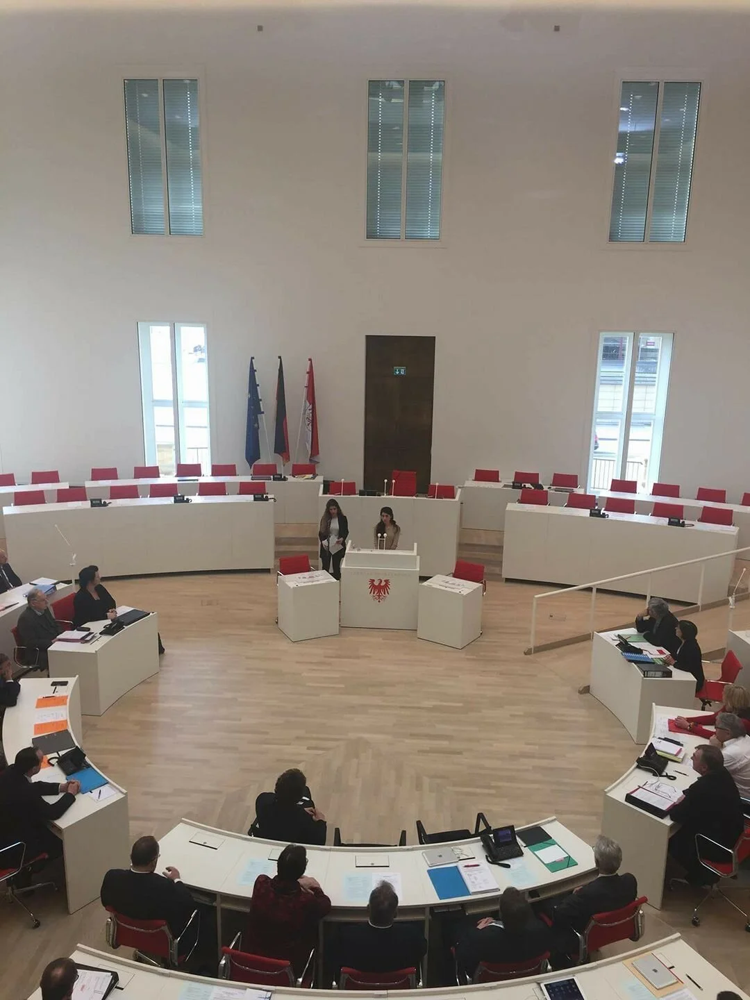 Nadia Murad addresses the Brandenburg Parliament