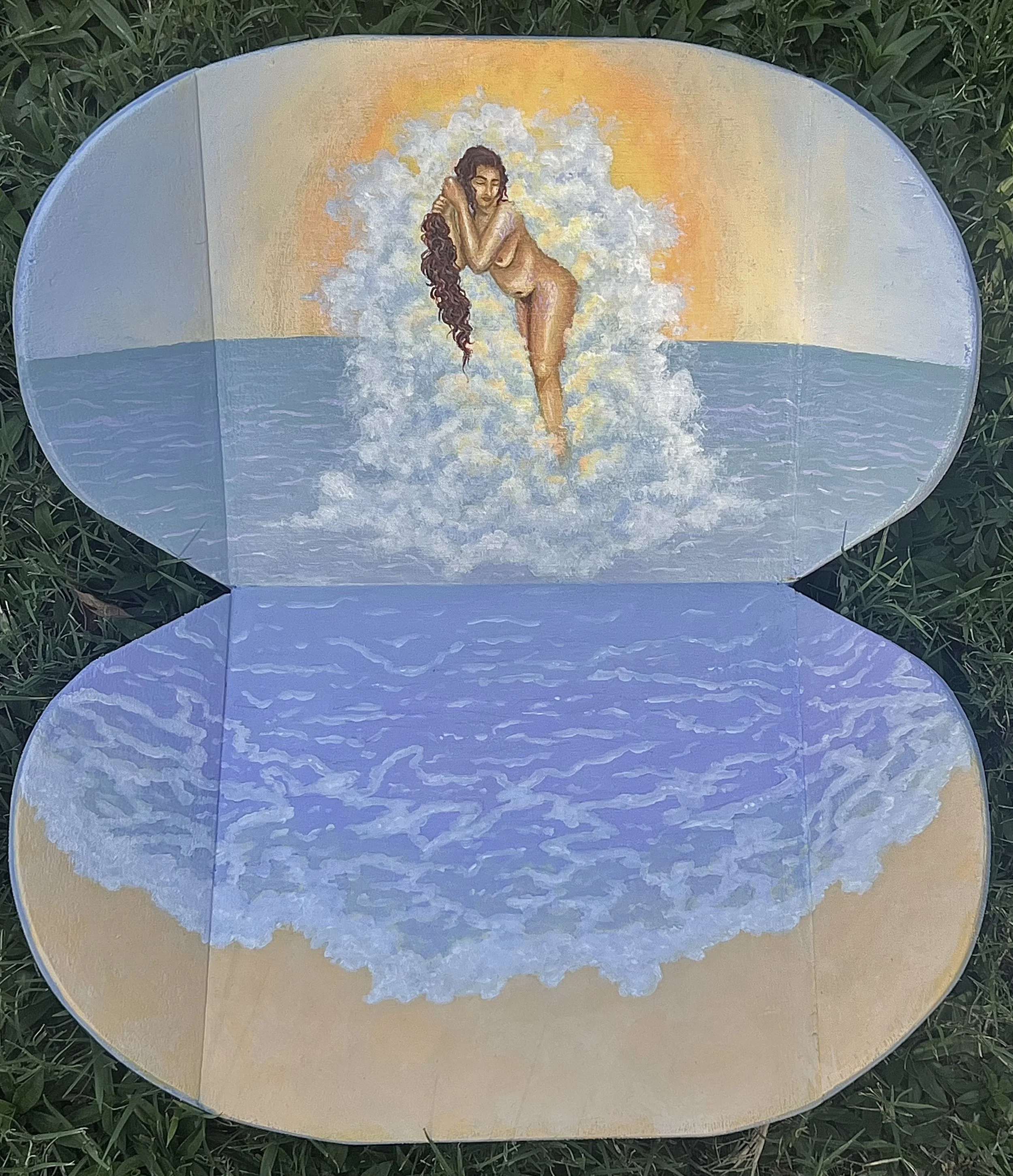 Birth of Aphrodite
Acrylic on Wood
12x12x4", 2024