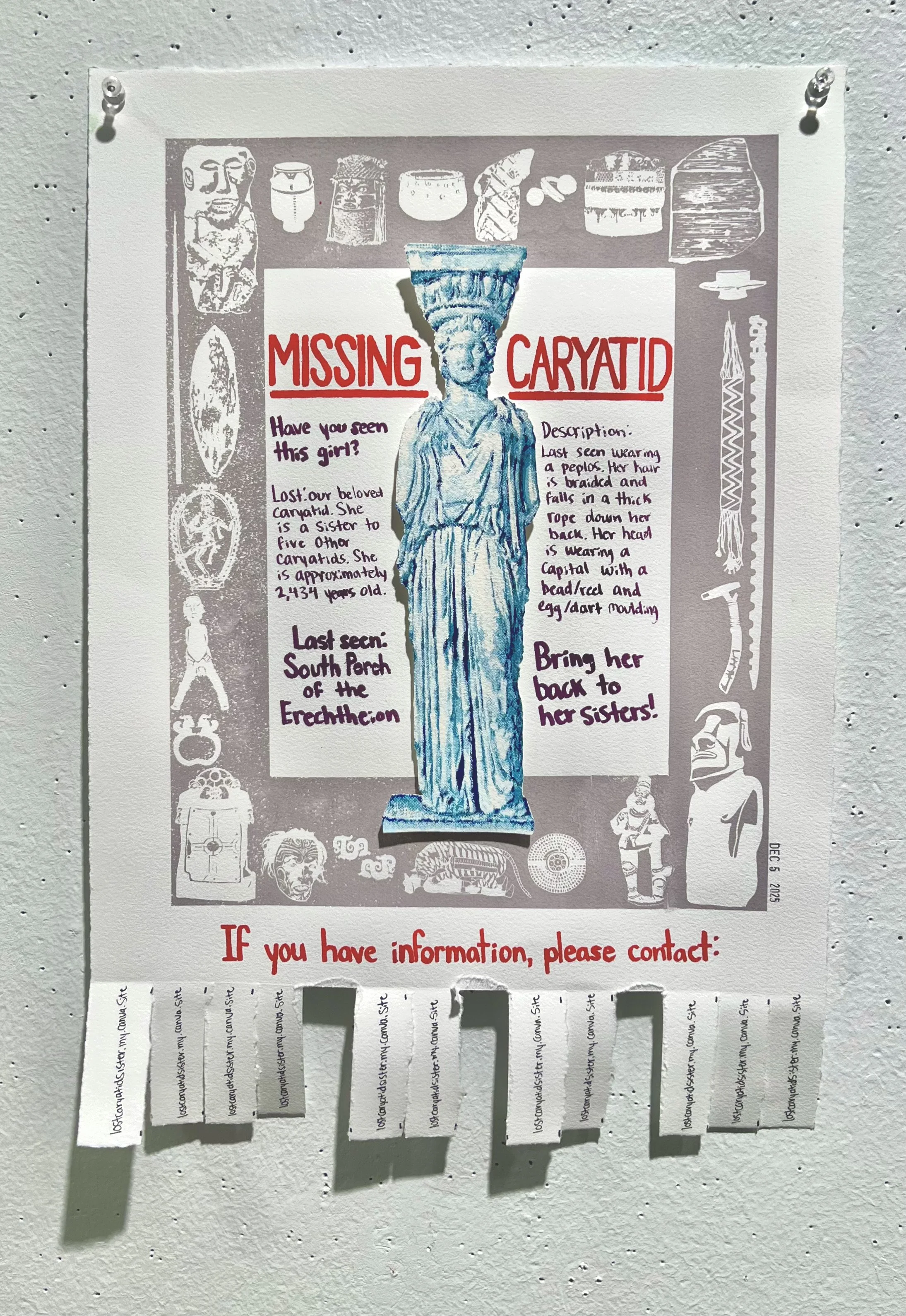 Lost Caryatid Sister
Screenprint on Paper
11x16', 2025