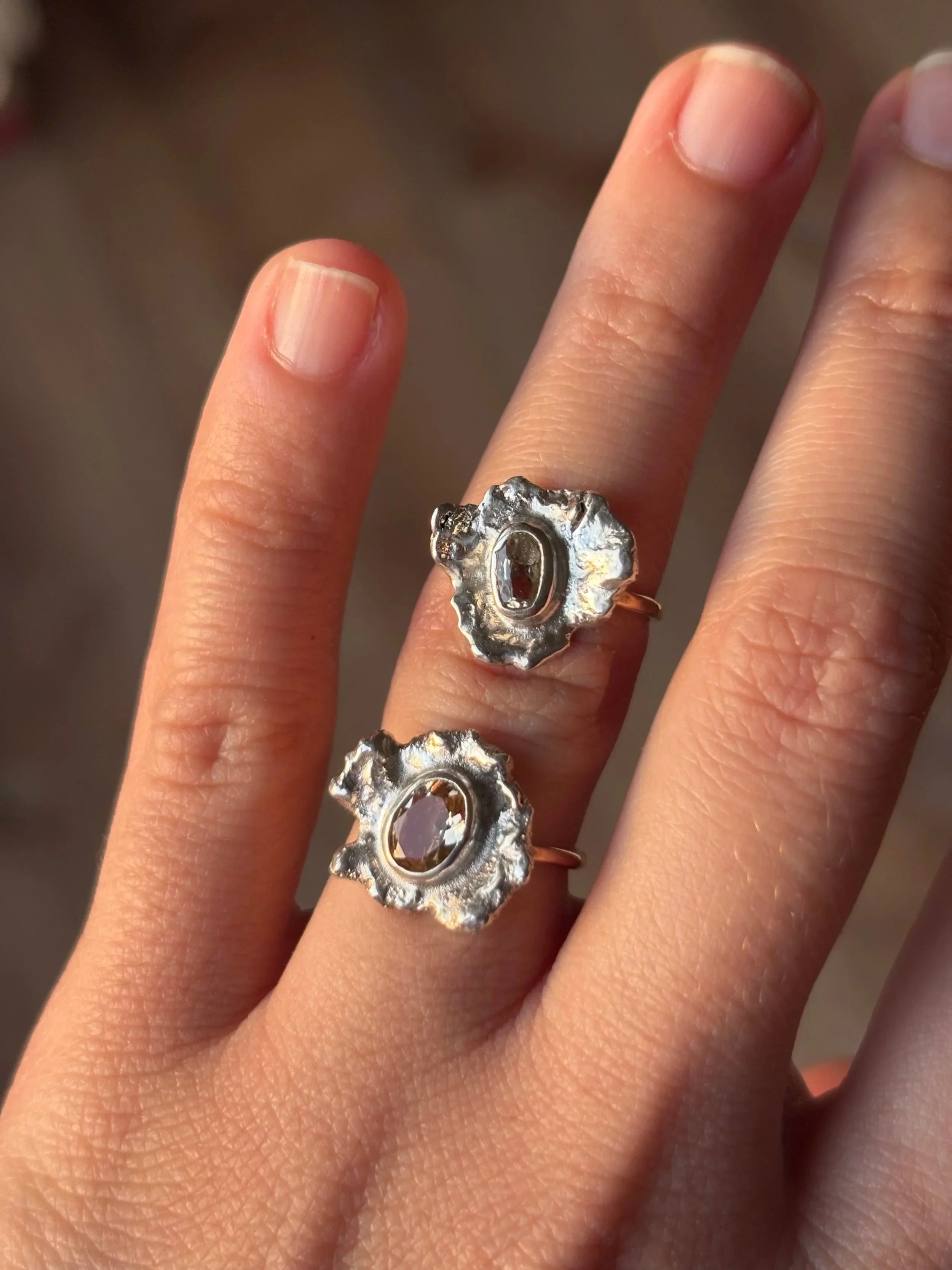 Morganite Flower Ring
