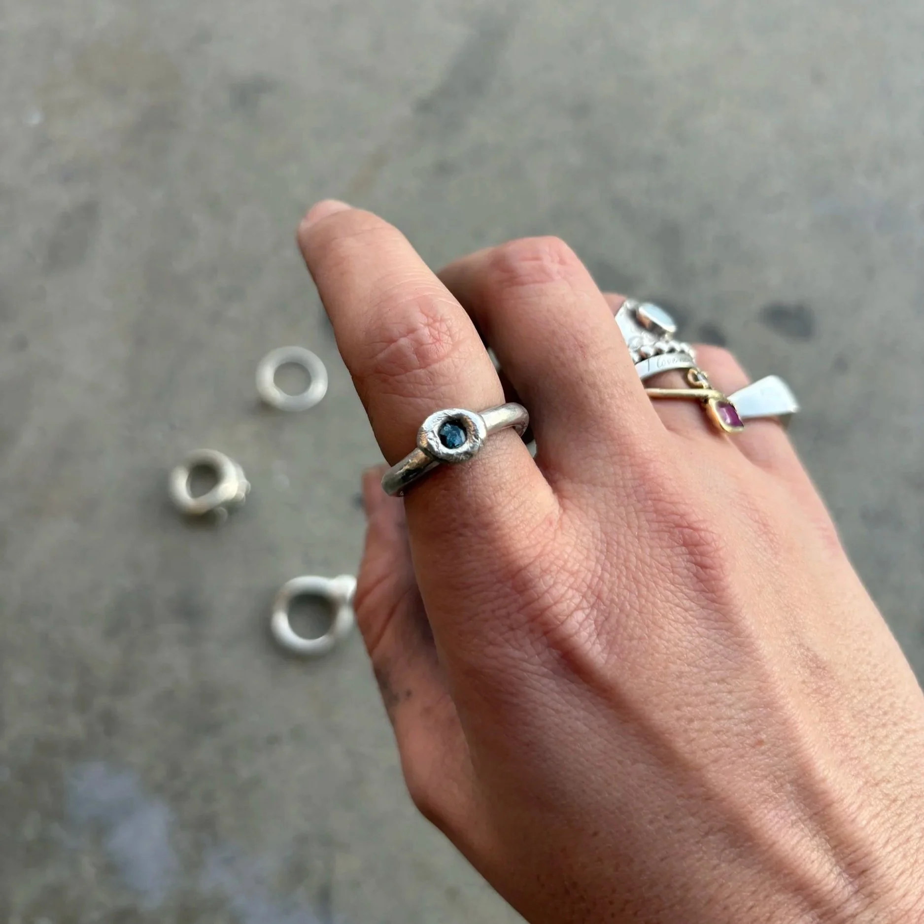 Chunky Sapphire Blob Ring