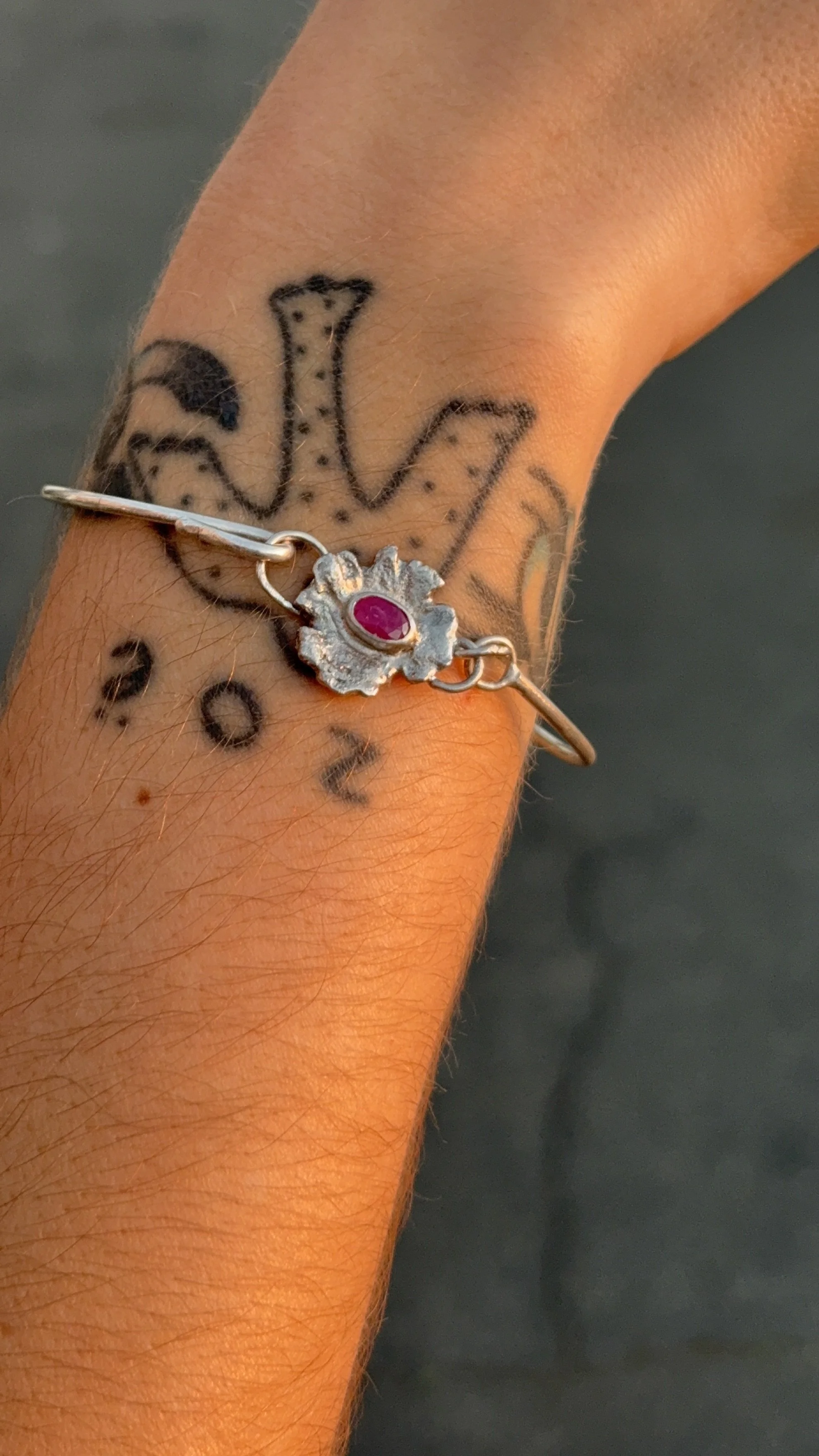Ruby Flower Bracelet