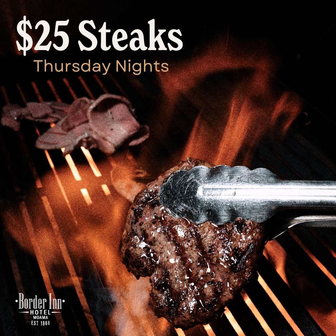 Thursday is $25 Steak Night at The Border Inn!

Leave the cooking for another day and head down for a beautiful cut from our local supplier, Maloga Meats. 

Book in at www.borderinnhotel.com.au - see you soon!