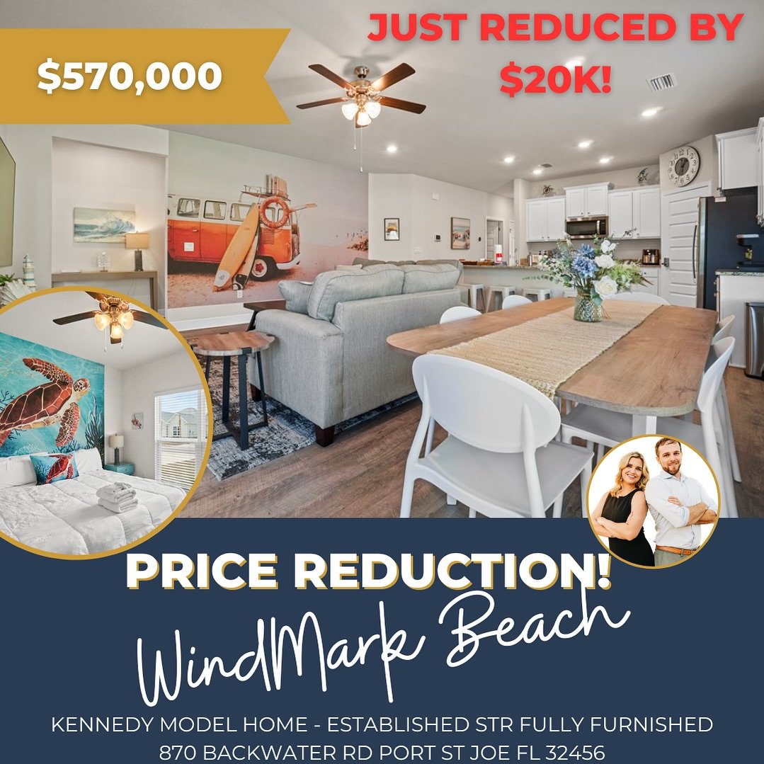 ⚓️ PRICE CUT ⚓️ this is competitive pricing right here. Fully established rental with future bookings rolling in - self managed so the bookings can easily go to a new owner or company if desired. #windmarkbeach #portstjoe #florida #gulfcounty #beachl