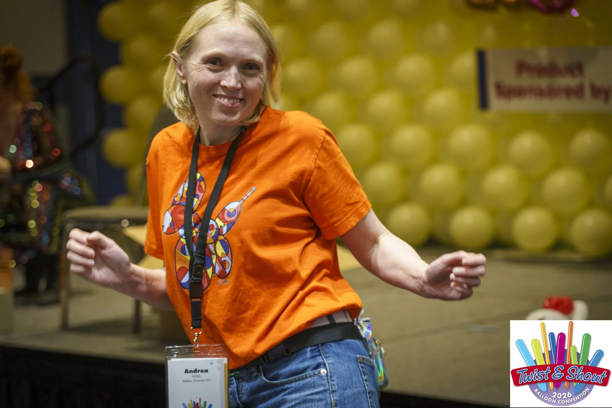 Andrea Noel warming up to compete