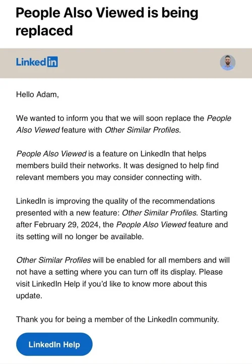 Photo inspiration: Linkedin Is Replacing The People Also Viewed Feature With Other Photo Inspiration