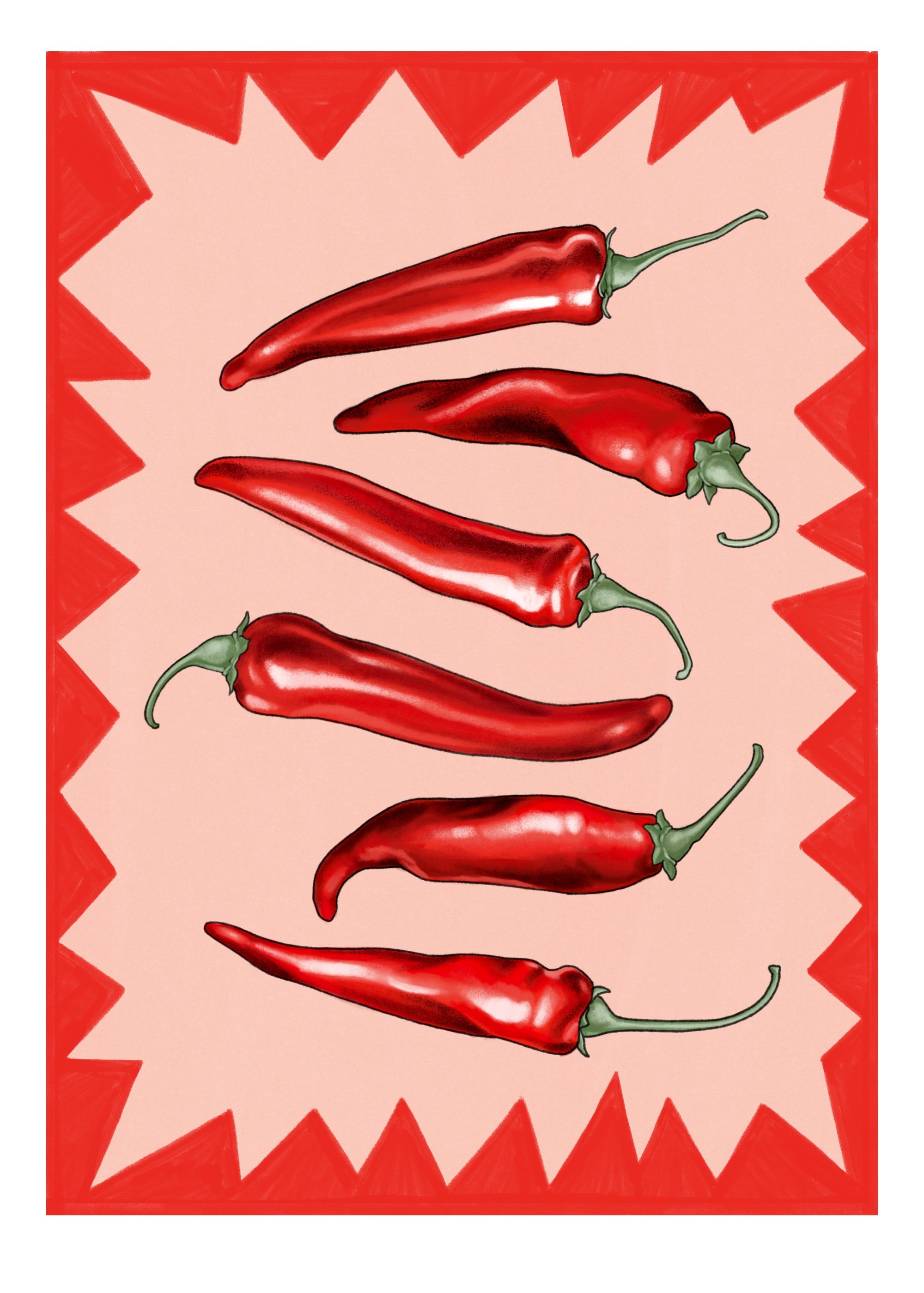 Hot Peppers Postcard