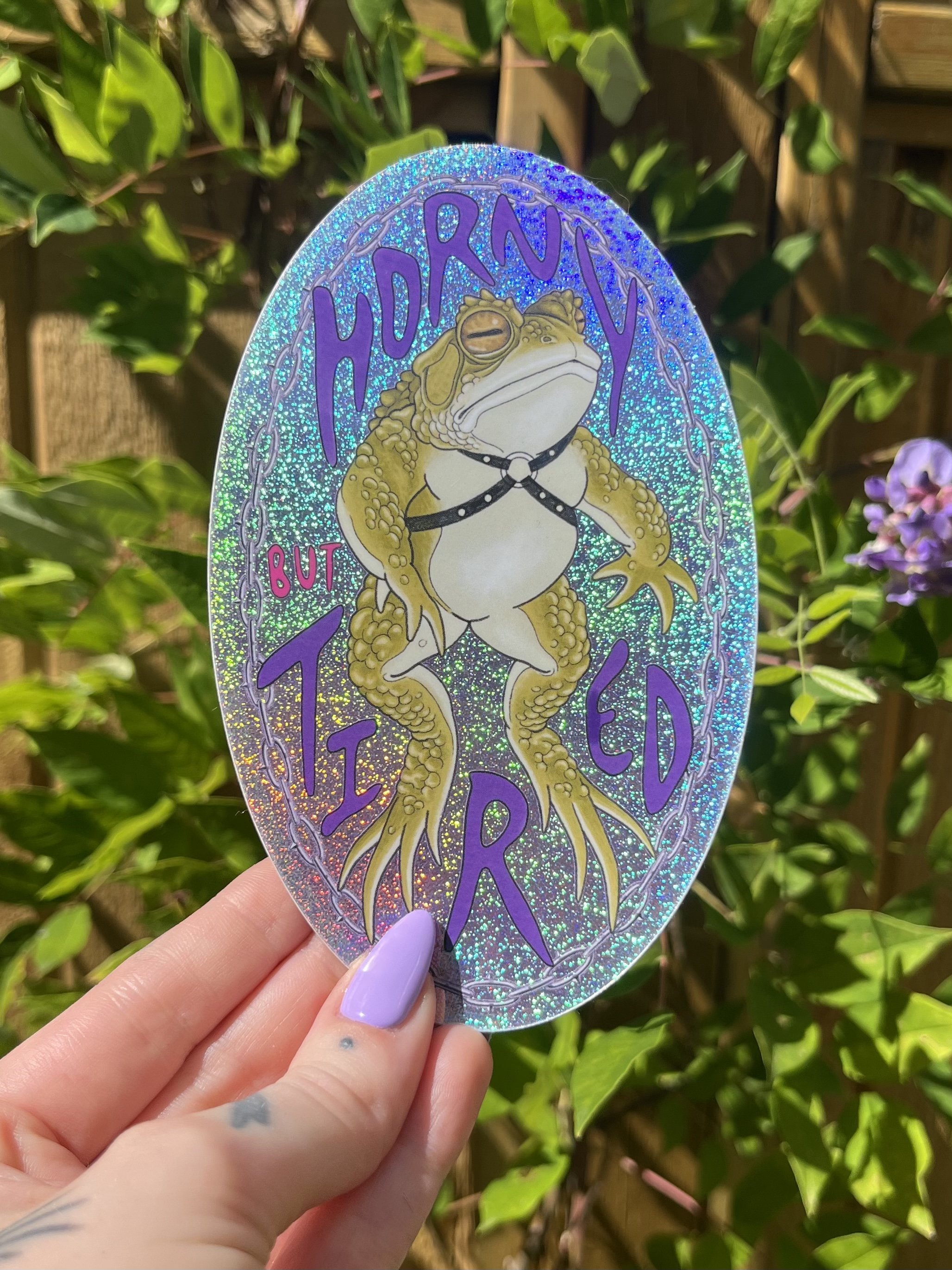 Hornt Toad Glitter Sticker