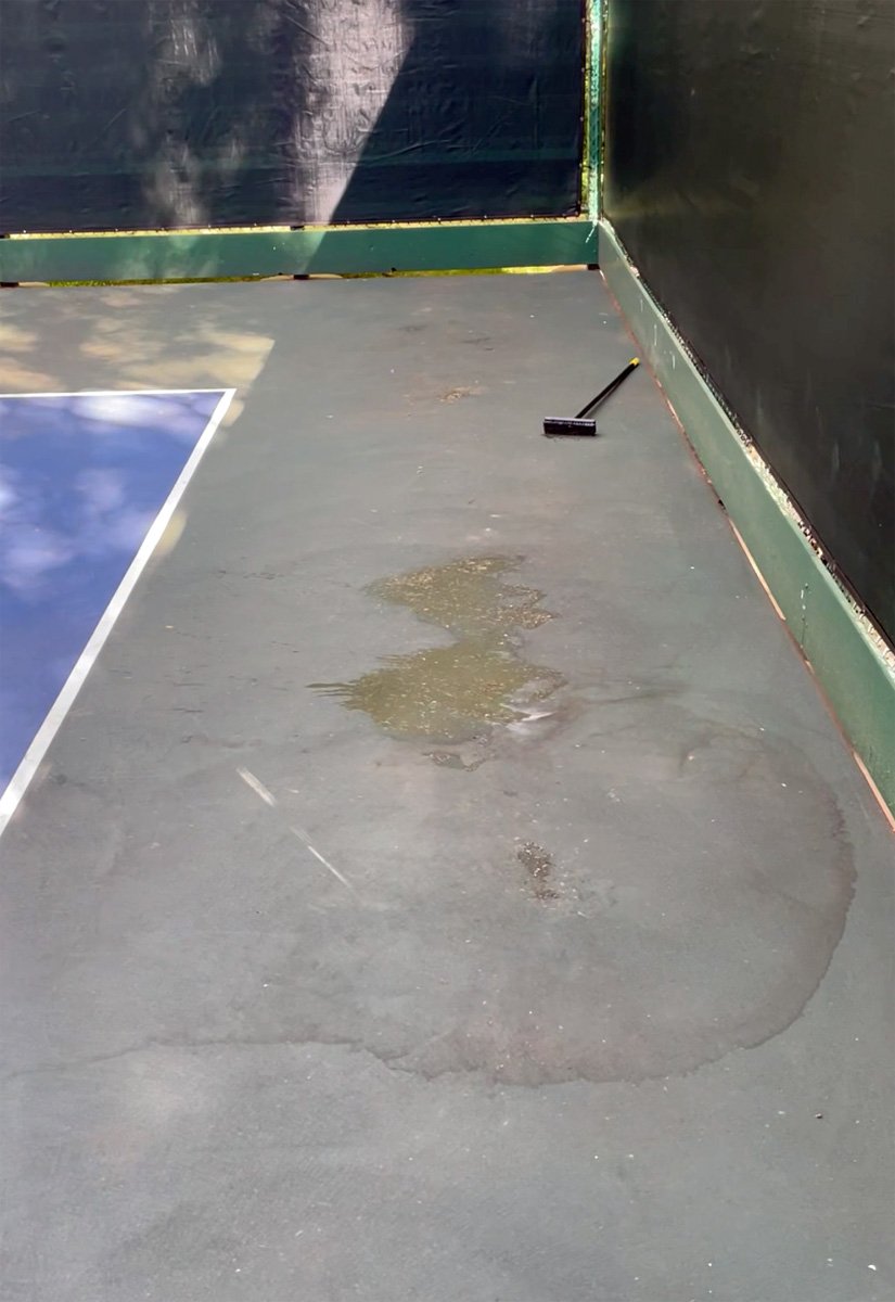 Visible water stains from trapped moisture