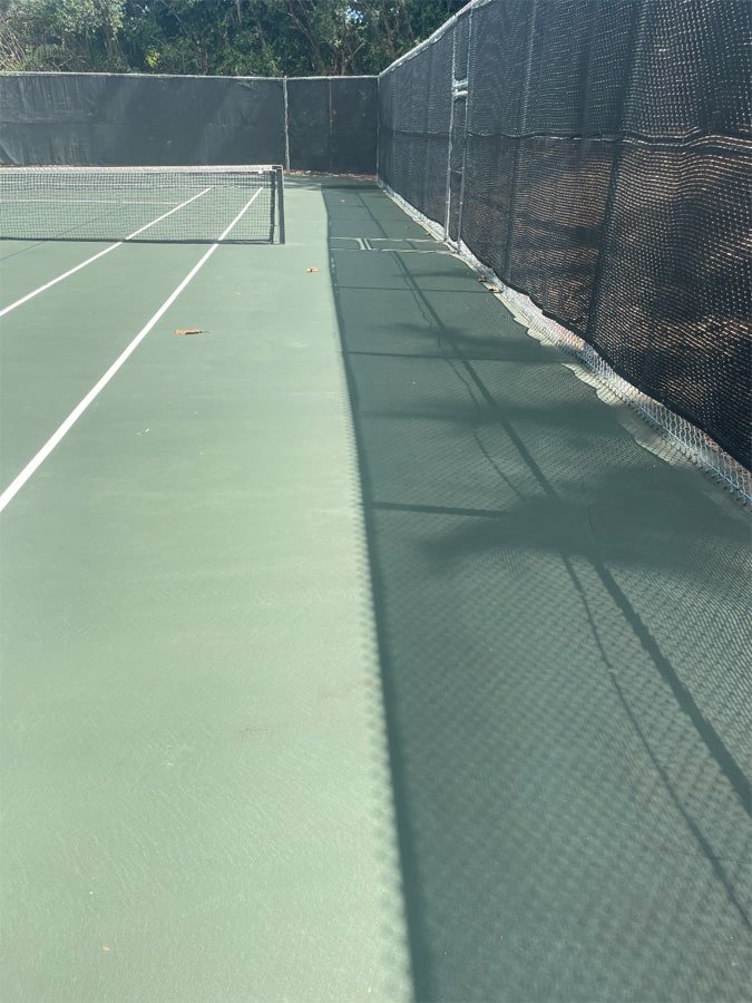 Court returned to natural paint color