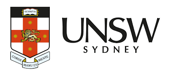University of New South Wales (UNSW) Sydney logo featuring a shield with a lion, a cross, and a motto.