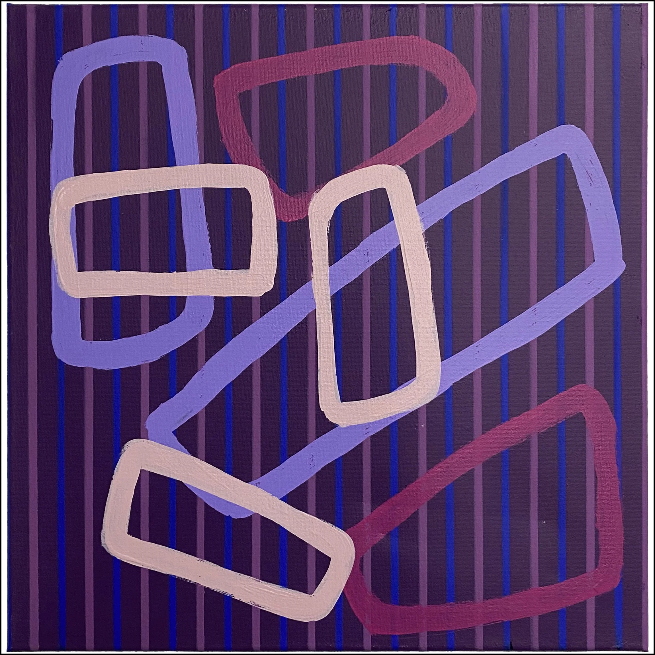 Kumanjayi (Walala) Tjapaltjarri & Michael Eather, 'Patterned language VI,' 2025, acrylic on canvas, 41x41cm 