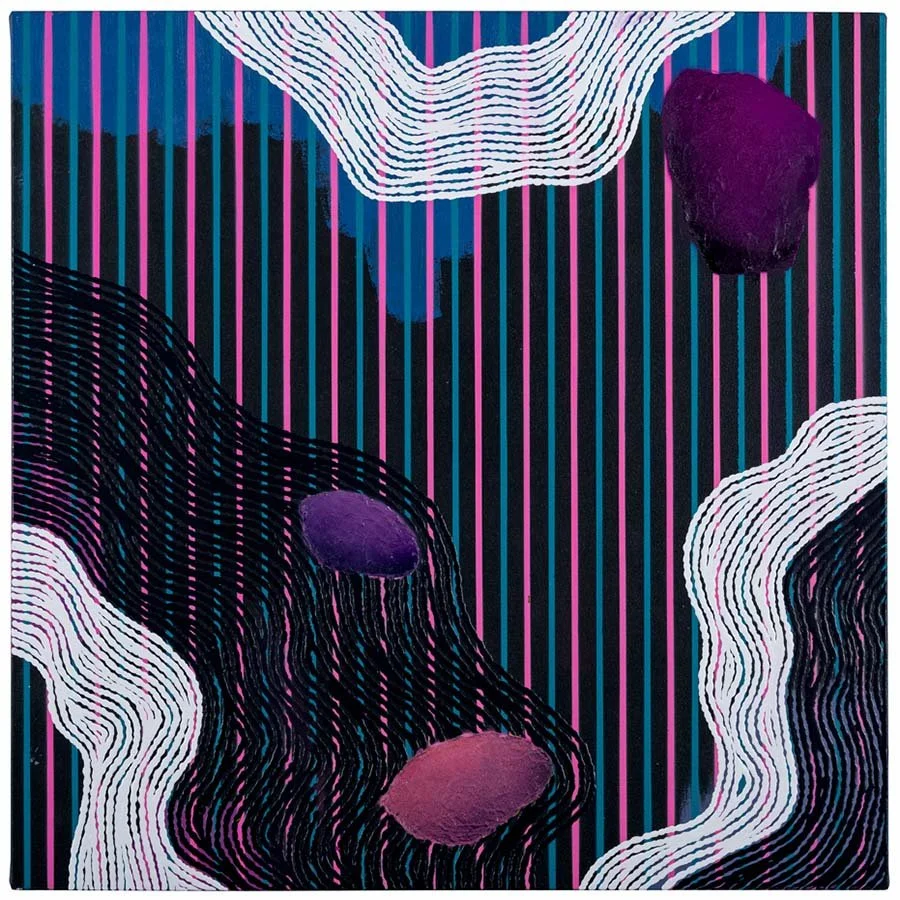 Joanne Currie Nalingu & Michael Eather, 'Flow Time (Evening),' 2024, acrylic on canvas, 75x75cm 