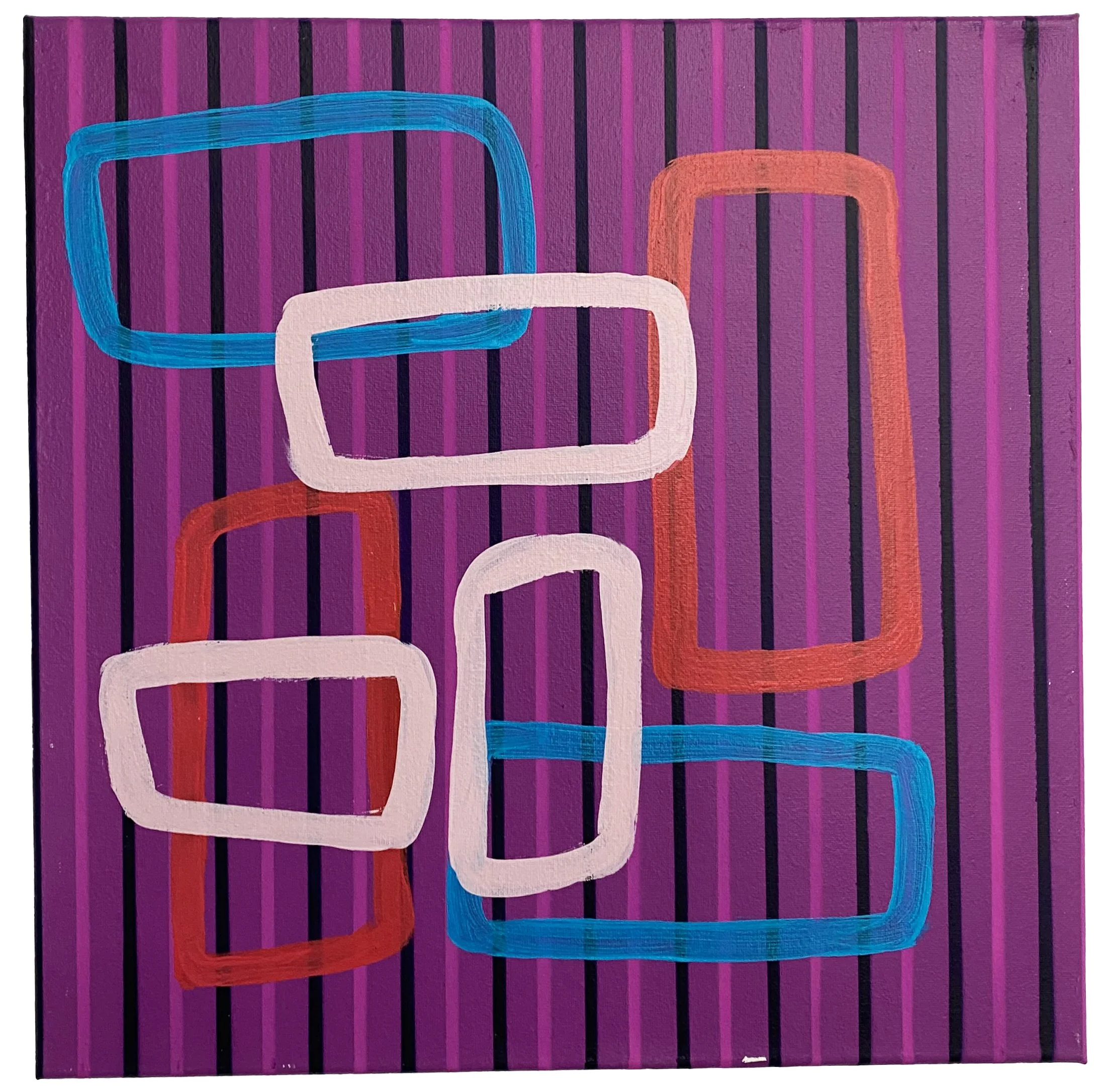 Kumanjayi (Walala) Tjapaltjarri & Michael Eather, 'Patterned language,' III 2025 acrylic on canvas 41x41cm 
