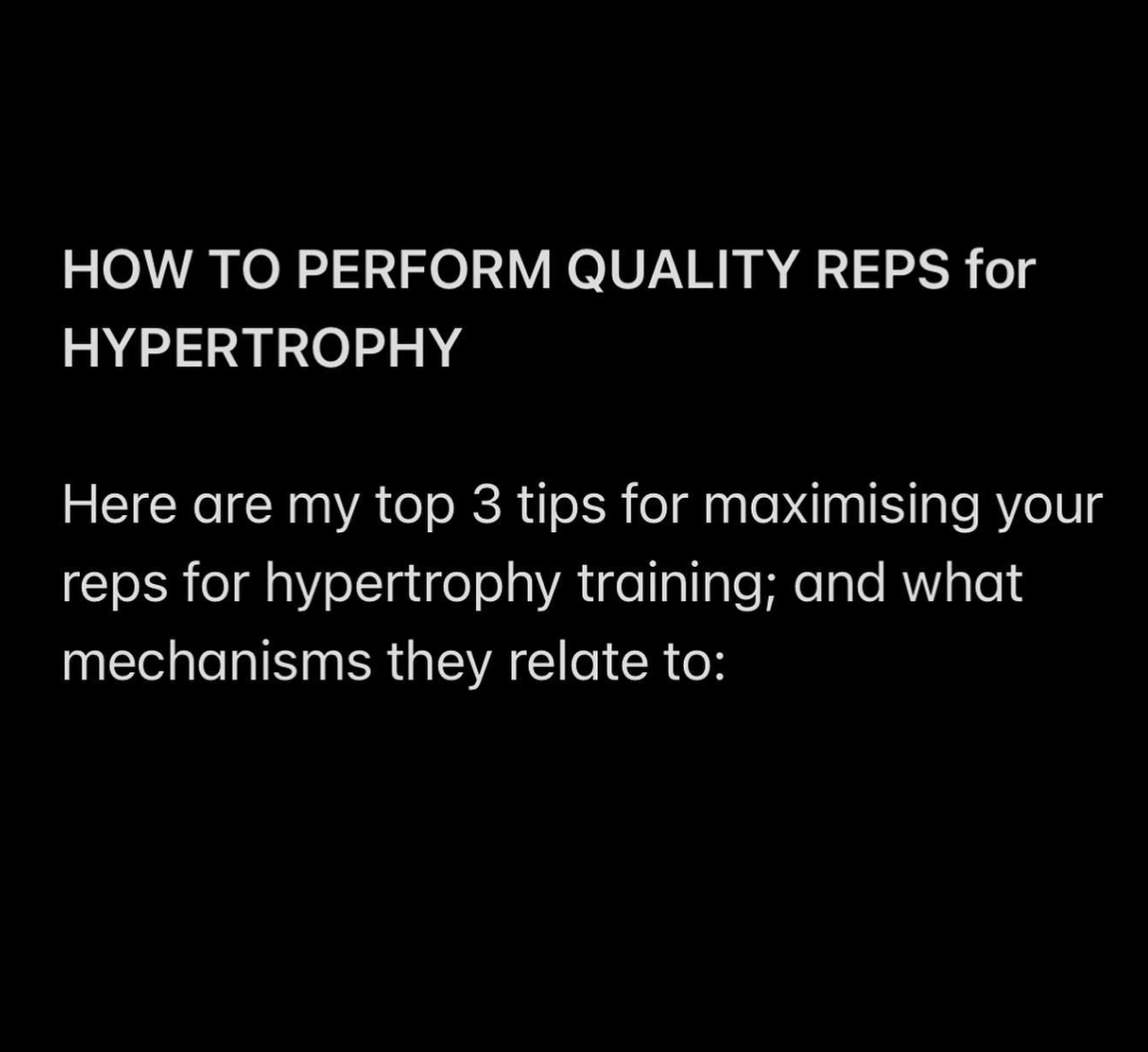 How to perform Quality Reps for Hypertrophy. — Osteo