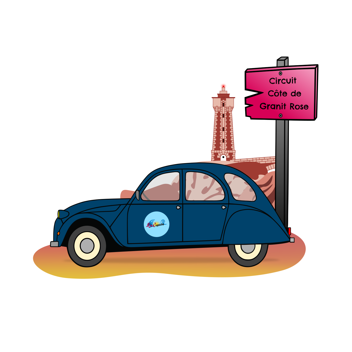 Balade touristique "Côte de Granit Rose" en 2CV - 2H00