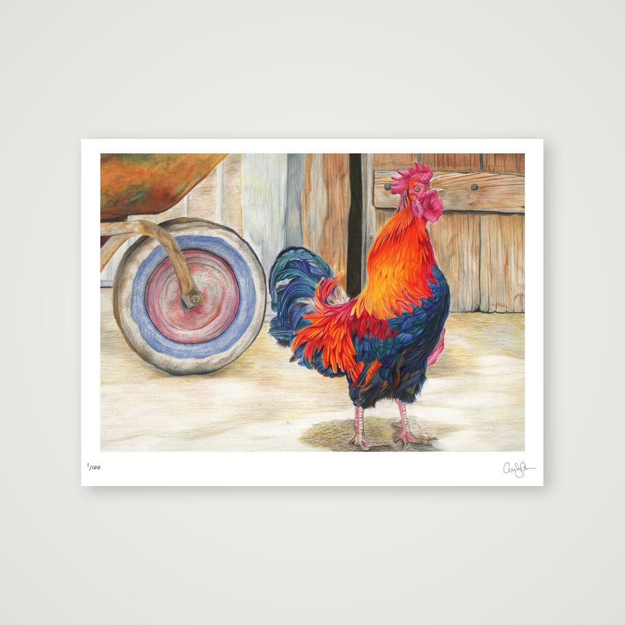 LIMITED EDITION COCKEREL PRINT