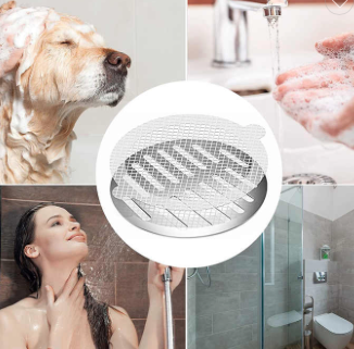 Hair Catch Drain Protector Gray - OXO: Stainless Steel & Silicone, Tub And Shower Drain Stoppers
