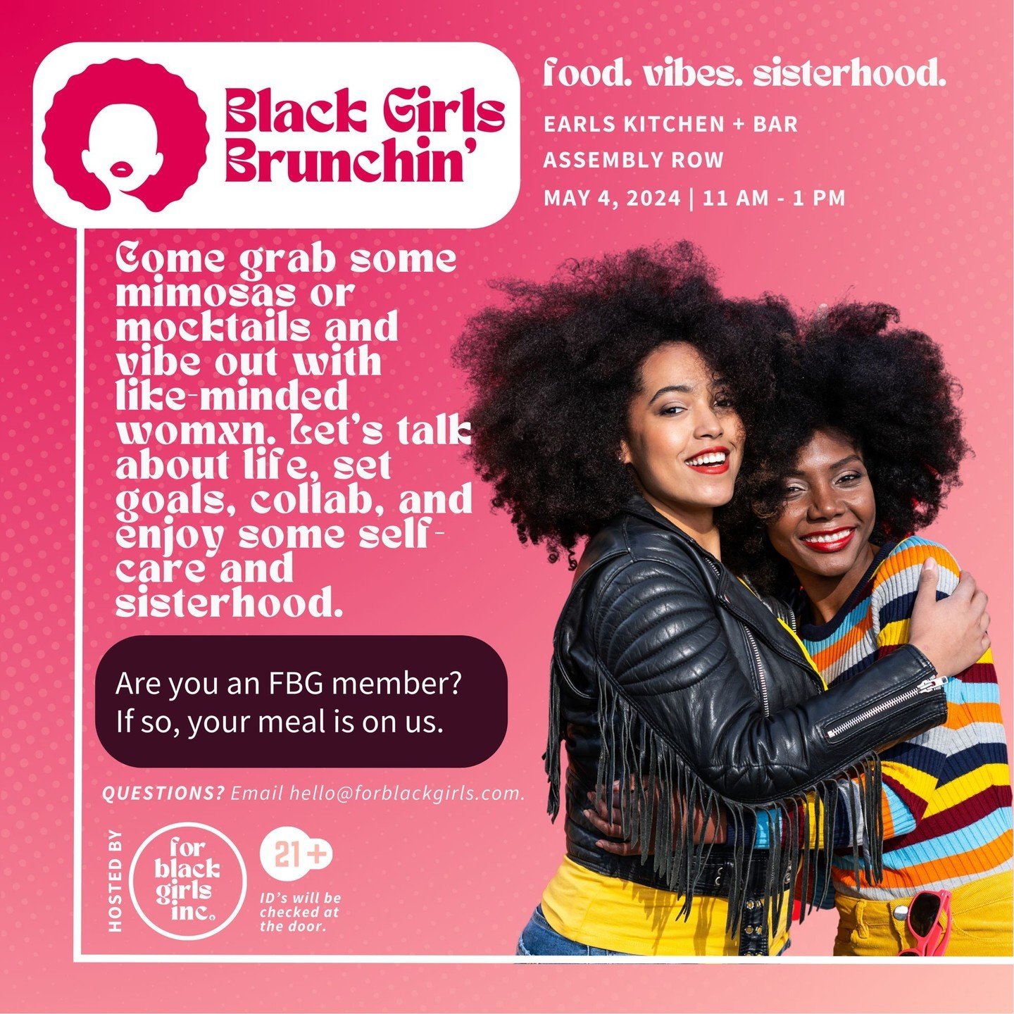 RSVP in our members app. Not a member? Sign up! Join us for a relaxing gathering with mimosas or mocktails in hand. Connect with like-minded womxn as we discuss life, set goals, collaborate, and nourish ourselves with self-care and sisterhood. It's t