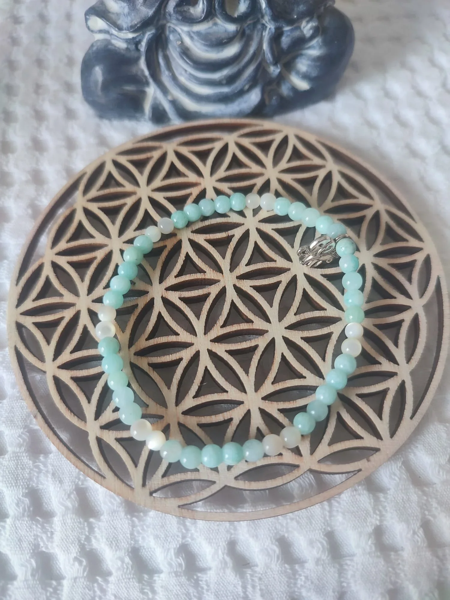 Bracelet Amazonite, Cristal de Roche