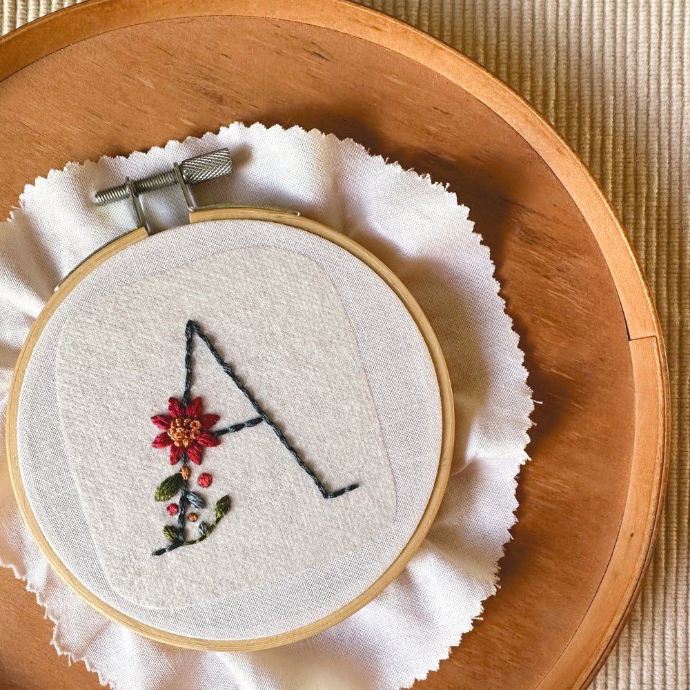 Floral Letters Stick & Stitch Embroidery Patterns — Olmsted Needlework Co.