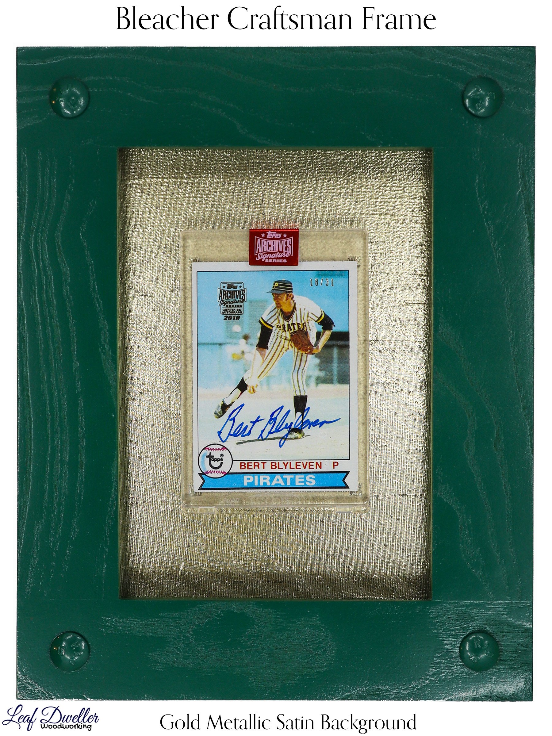 Bleacher Craftsman Trading Card Frame- 2019 Topps archives Signature Bert Blyleven Autograph - Gold Metallic Satin Background.jpg