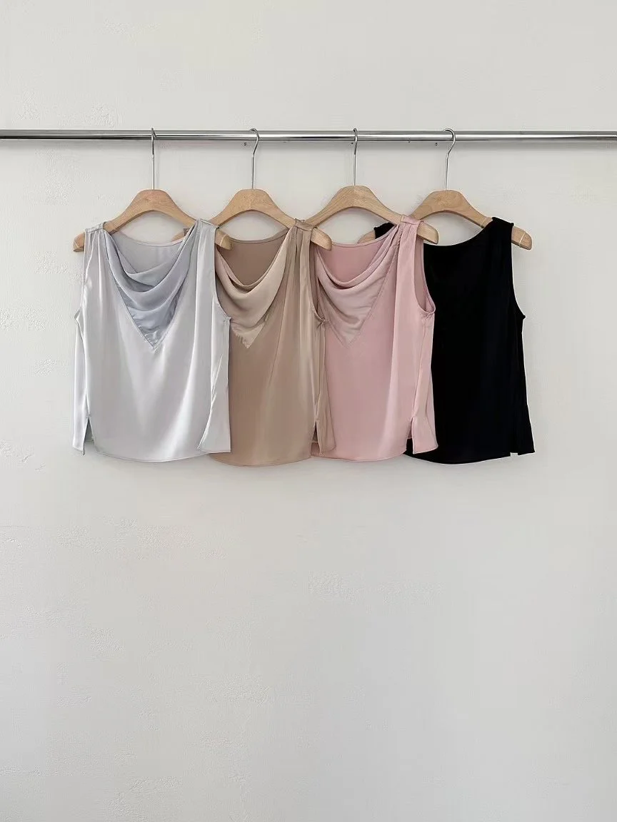 【新品】OMMO SATIN DRAPE TANK TOP セール】SATIN DRAPE TANK TOP（シャツ/ブラウス）｜OMMO